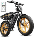 TST Electric Bike for Adults, 1500W Peak Motor 60 Miles Fat Tire Ebike with 48V 15Ah Removable Battery 20" Fat Tire Electric Bike, Full Suspension and 7-Speed