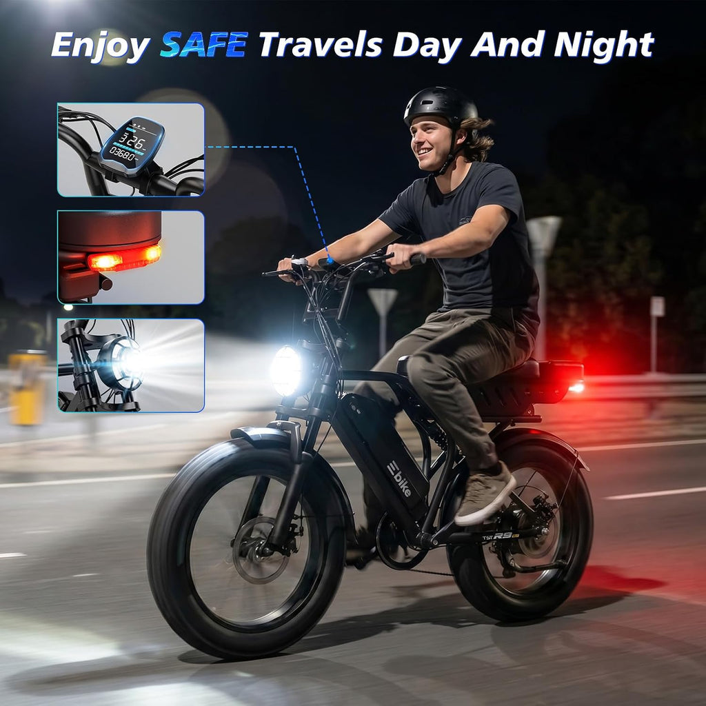 TST Electric Bike for Adults, 48V 15Ah Battery for Urban Cycling, 60 Miles | 1500W Peak Motor, Dual Suspension ,7-speed Gears, 3 Working Modes, Suitable for Commuters and Beginner Cyclists,DIY