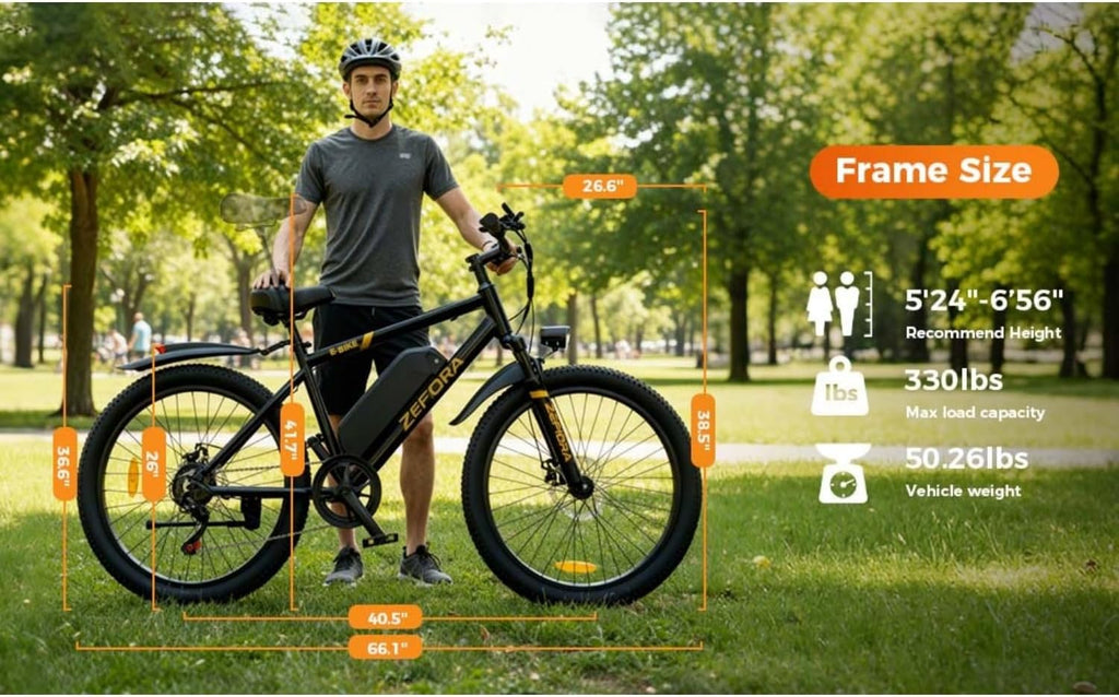26“ Electric Mountain Bike, 1000W Peak Mountain Ebike, 48V 10AH Removable Battery, 20MPH & 45Miles PAS Range, 7-Speed, Electric Bicycle for Commute City Sand Snow