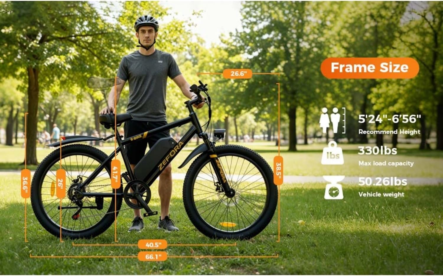 26“ Electric Mountain Bike, 1000W Peak Mountain Ebike, 48V 10AH Removable Battery, 20MPH & 45Miles PAS Range, 7-Speed, Electric Bicycle for Commute City Sand Snow
