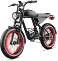 Electric Bike for Adults, 1000W Peak Motor, 30-35 MPH Top Speed, 40-60 Miles Range, 48V 15Ah Removable Battery, 20" Fat Tire, Full Suspension, UL 2849 Certified, All-Terrain EBike