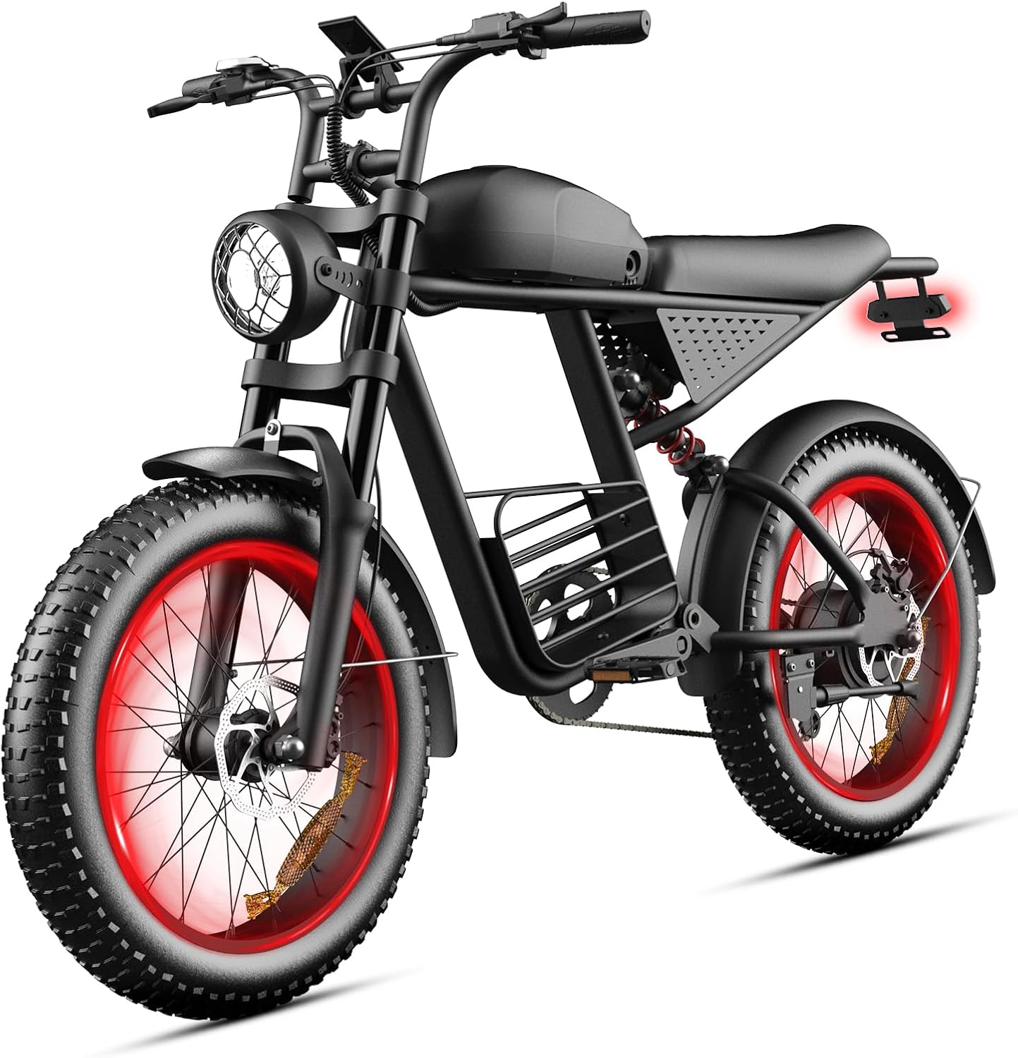 Electric Bike for Adults, 1000W Peak Motor, 30-35 MPH Top Speed, 40-60 Miles Range, 48V 15Ah Removable Battery, 20" Fat Tire, Full Suspension, UL 2849 Certified, All-Terrain EBike