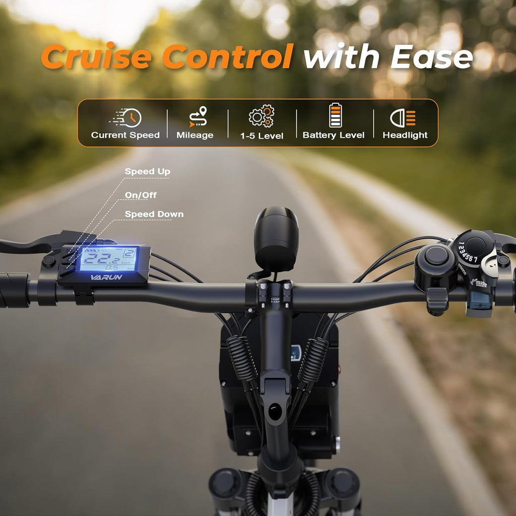 VARUN Electric Bike - 26'' Folding Ebike Peak 750W Motor 20MPH Up to 50 Miles,48V Removable Battery, All Terrain E-Bikes with Dual Disc Brakes & Full Suspension,UL2849 Certified by SGS