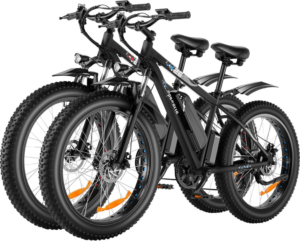Electric Bike 26" Fat Tire Electric Bike for Adult, Peak 750W 48V 13Ah Removable Battery Electric Mountain Bike, Commuting Off Road Ebike 7 Speed & Front Suspension Fast Charge