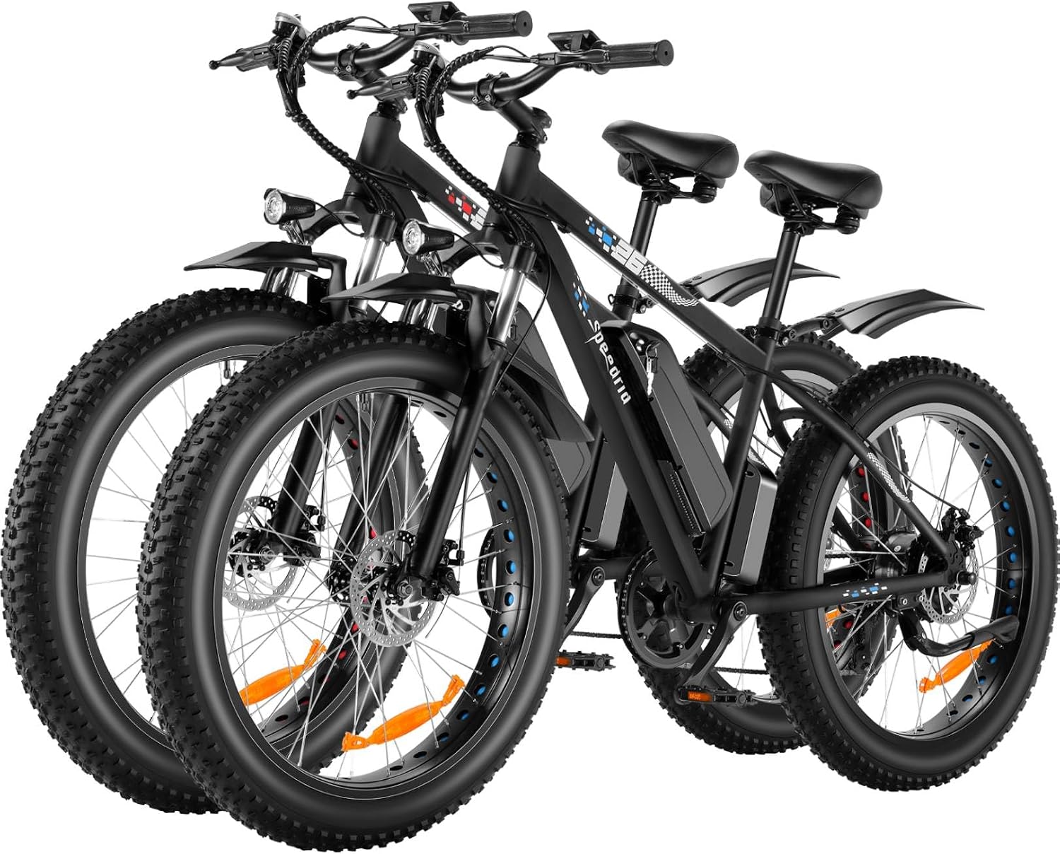 Electric Bike 26" Fat Tire Electric Bike for Adult, Peak 750W 48V 13Ah Removable Battery Electric Mountain Bike, Commuting Off Road Ebike 7 Speed & Front Suspension Fast Charge