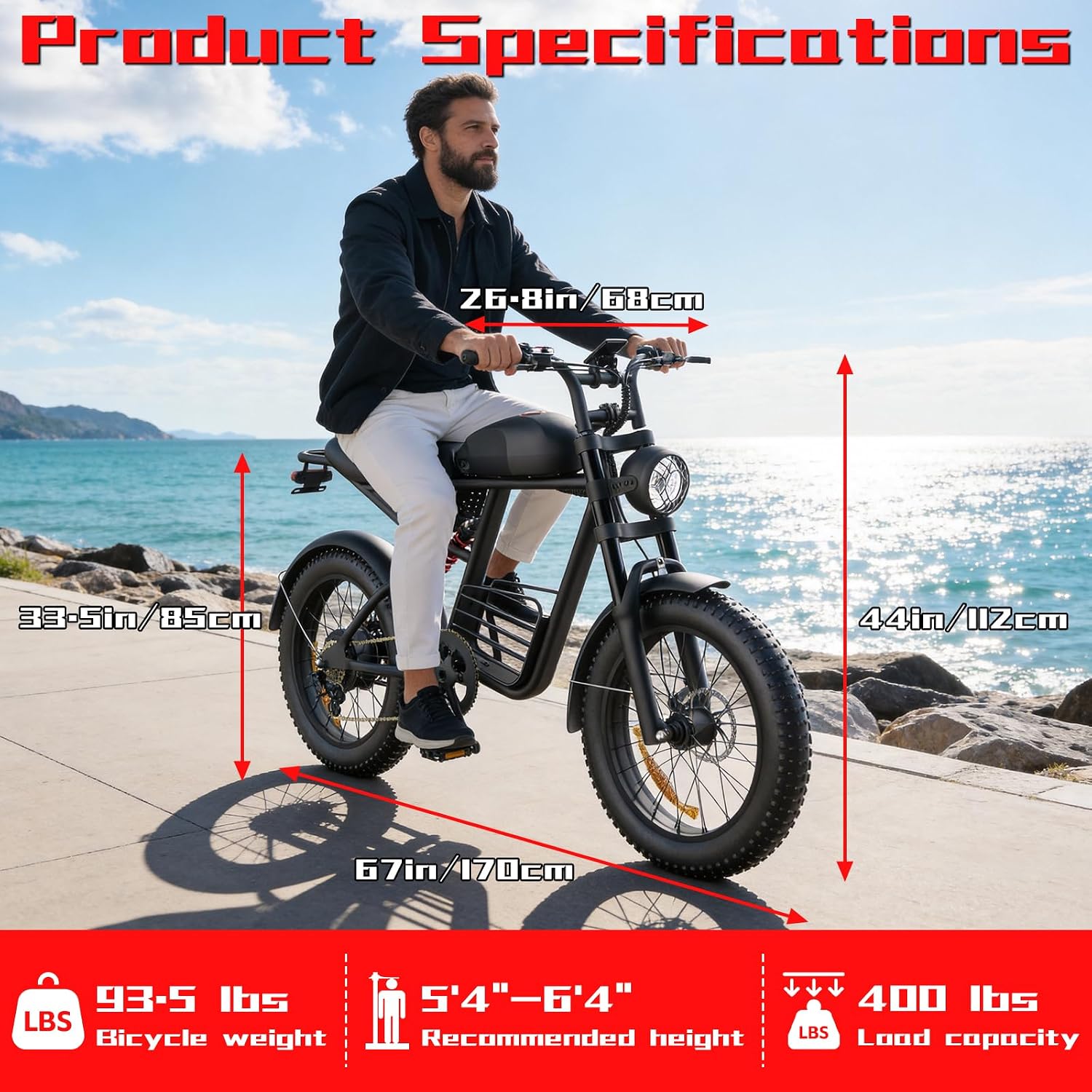 Electric Bike for Adults, 1000W Peak Motor, 30-35 MPH Top Speed, 40-60 Miles Range, 48V 15Ah Removable Battery, 20" Fat Tire, Full Suspension, UL 2849 Certified, All-Terrain EBike