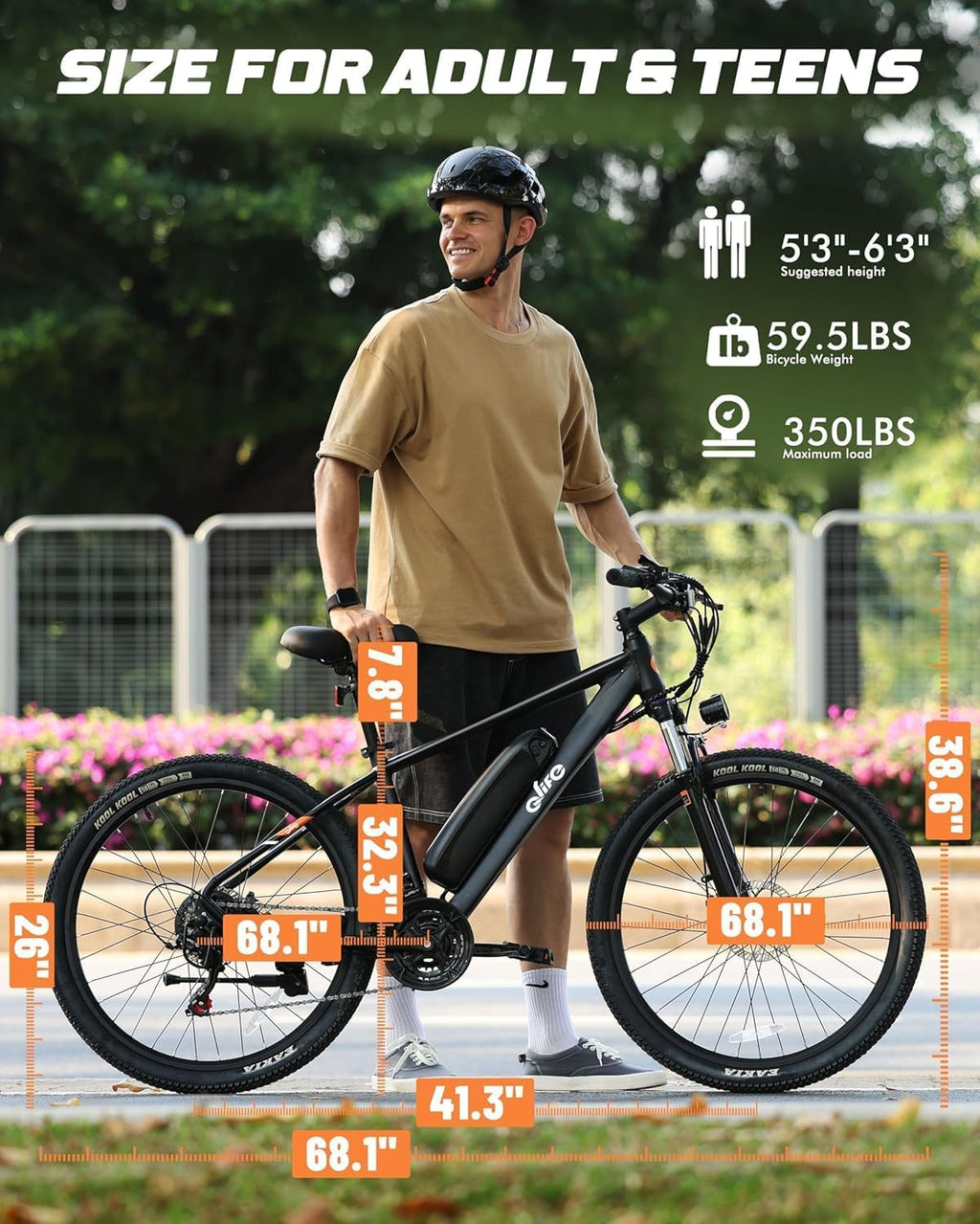 Qlife Racer Electric Bike for Adults - 21-Speed Mountain Lightweight Ebike with Peak 1000W 20+MPH Brushless Motor,375Wh Removable Battery,26X2.1 Tire Step Over E-MTB,Up to 40 Miles