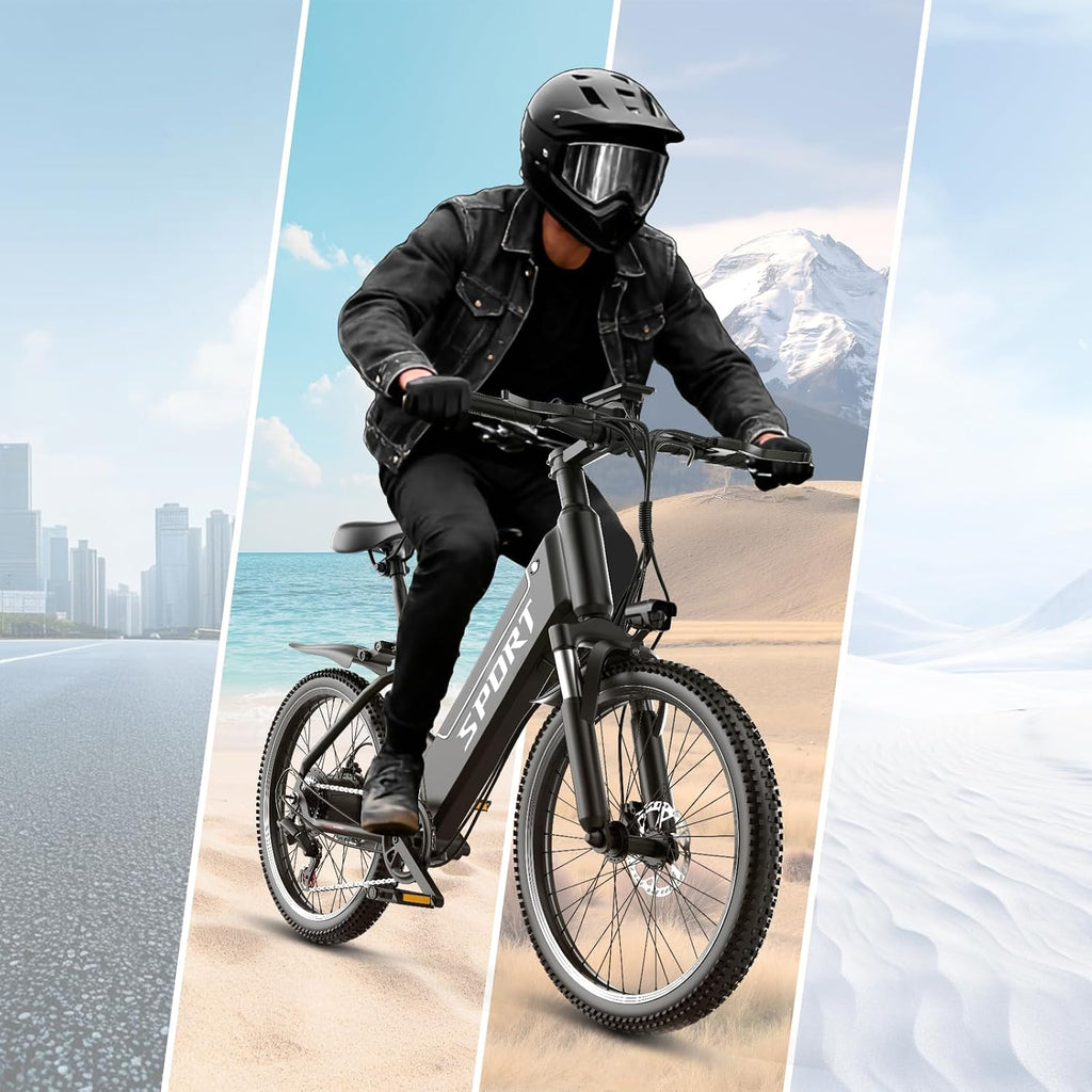 Electric Bike for Adults Teens,1500W Peak Ebike,60Miles 25MPH E Mountain Bike,26" Electric Bicycle with 48V Removable Battery,Adjustable Seat,7 Speed UL2849 Commut E Dirt Bike