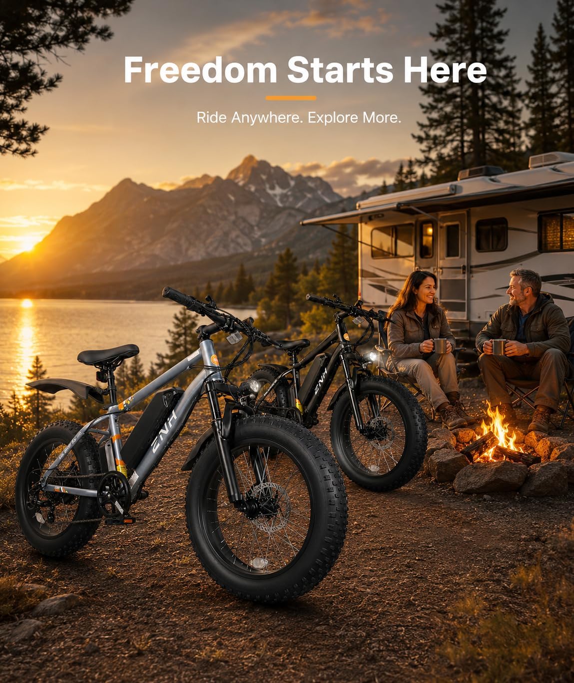 ZNH Electric Bike for Adults, 1100W Peak Motor 25MPH 60 Miles Fat Tire Ebike with 48V 15Ah Removable Battery, All Terrain Fat Tire Electric Bike, Front Suspension & 7-Speed UL 2849 Certified
