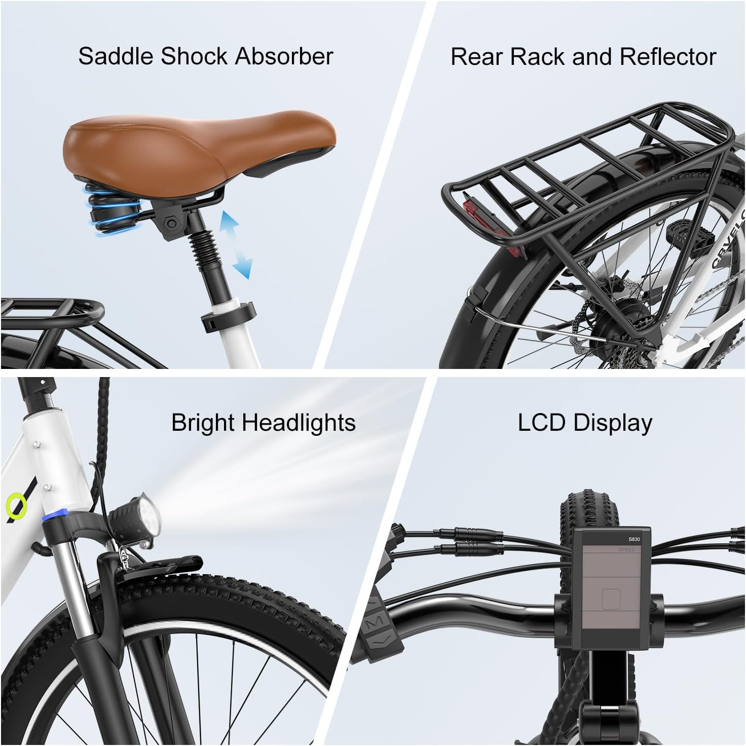 Aelith 26" Electric Bike for Adults – Powerful 1000W Motor, 48V Removable Battery, 7-Speed, Front Suspension & LCD Display – Commuter and Mountain EBike for Women