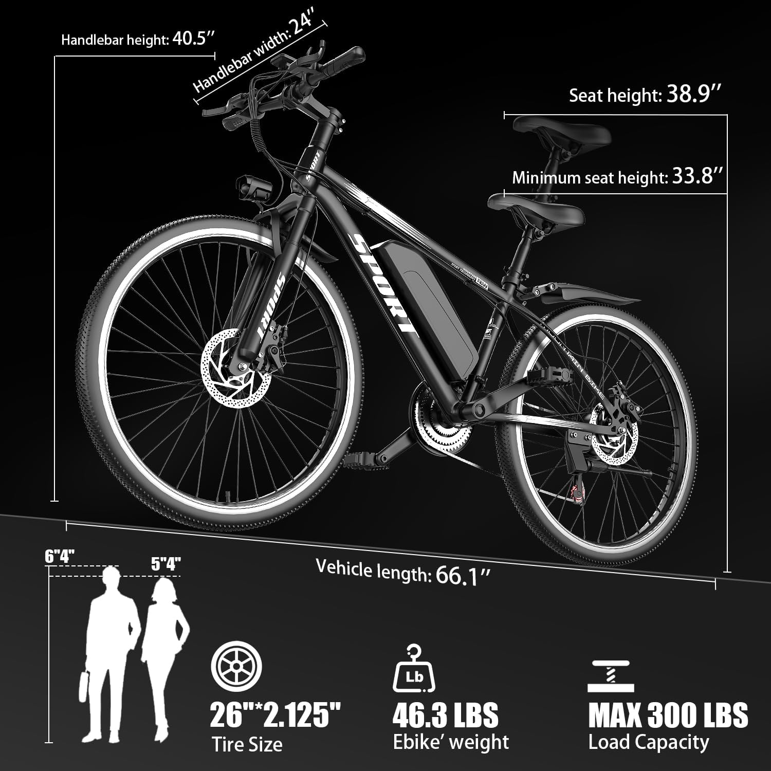 Electric Bike for Adults – 7 Speed 26" Mountain E-Bike, 1000W Peak Brushless Motor 25MPH,375Wh Removable Battery, Up to 25-40 Miles Range, Step Over Commuter, Electric Bike is UL 2849