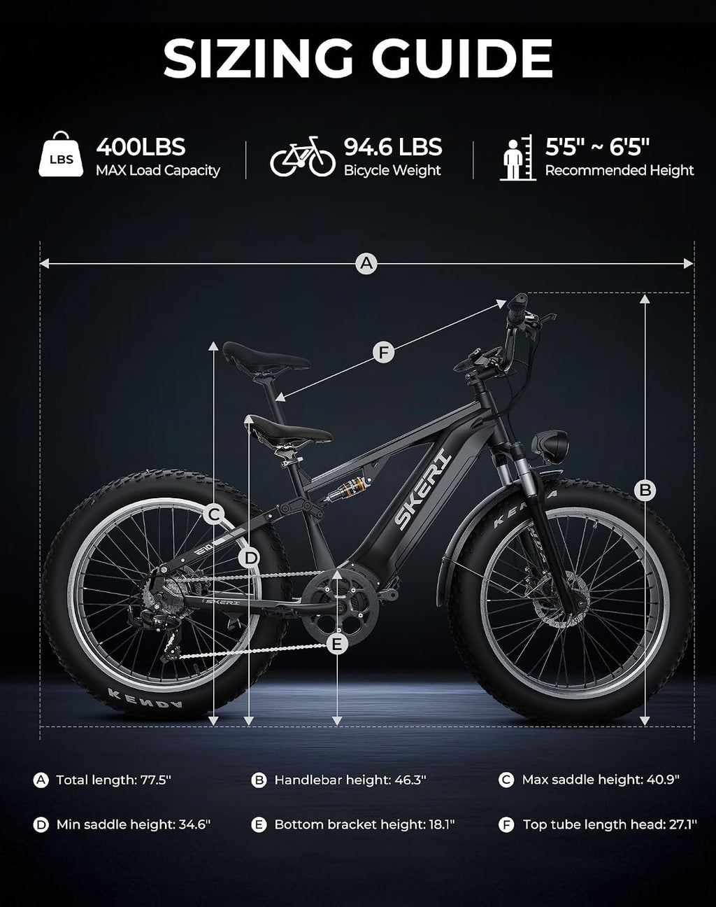Skeri Electric Bike for Adults, 1000W Motor 28MPH All-Terrain Ebike, 48V 20AH Battery 85 Miles Long Range, 26" Fat Tire Full Suspension Mountain E-Bike, Aluminum Alloy Frame