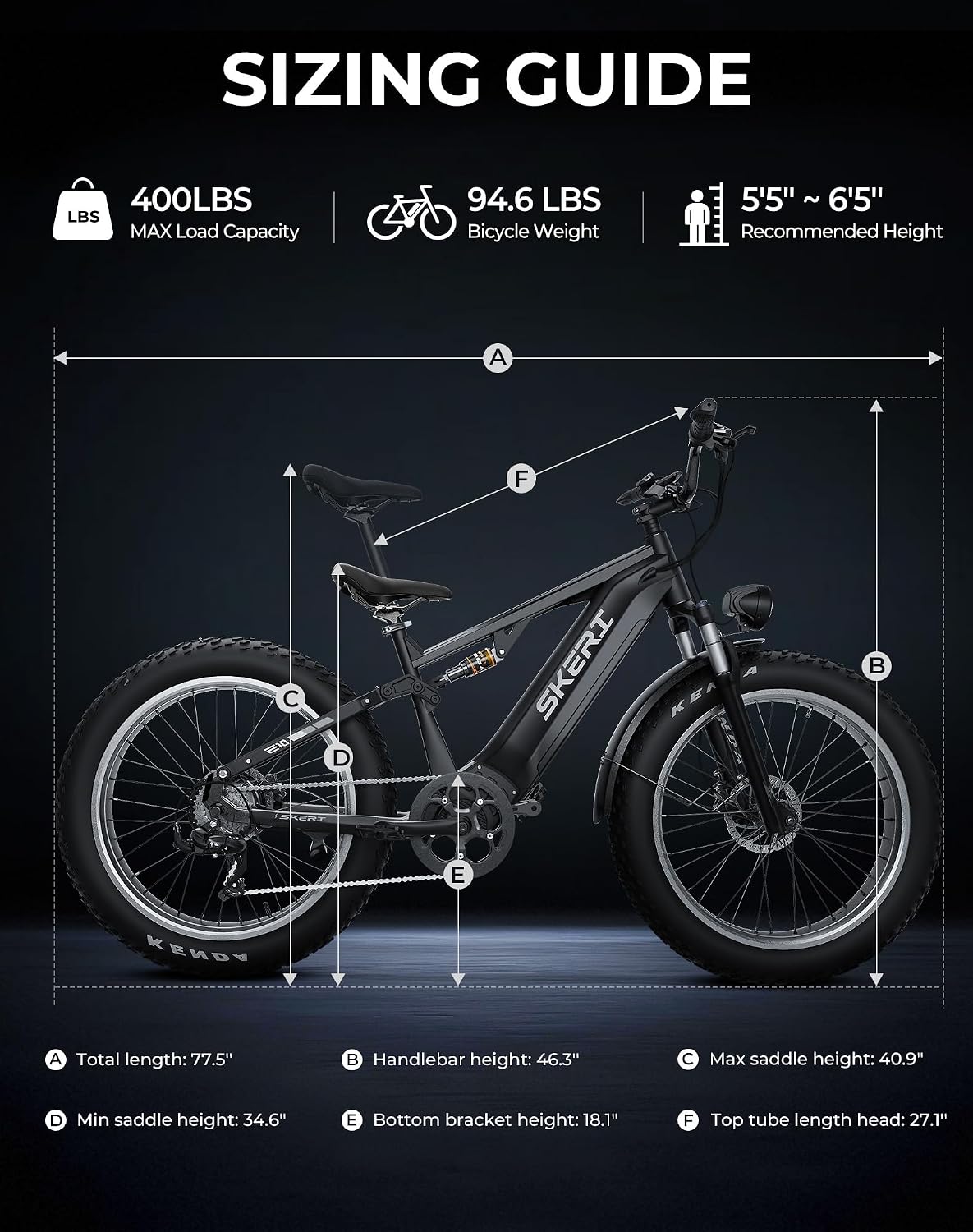 Skeri Electric Bike for Adults, 1000W Motor 28MPH All-Terrain Ebike, 48V 20AH Battery 85 Miles Long Range, 26" Fat Tire Full Suspension Mountain E-Bike, Aluminum Alloy Frame