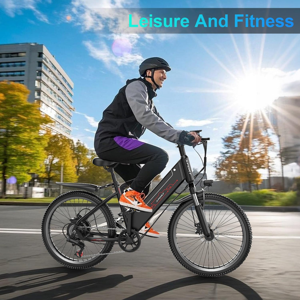 Electric Bike for Adults, 1000W Peak Motor, up to 45+Miles, 25mph Max Speed Electric Mountain Bike, 480WH Removable Battery Ebike, 26'' Tires, 7-Speed and Front Suspension