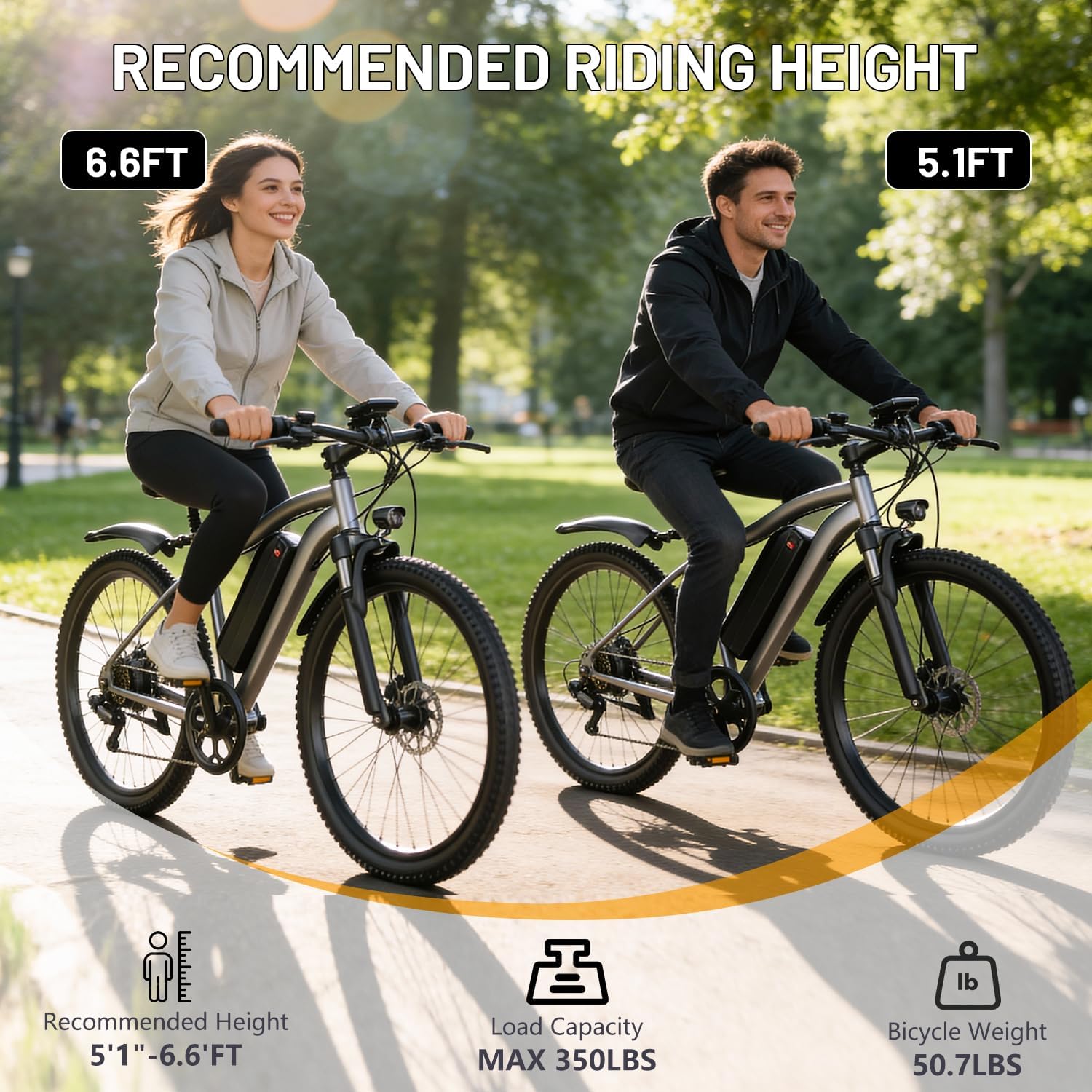 Electric Bike for Adults & Teens, 26 Inch 1500W Peak Ebike, 25 MPH, 50+ Mile Range, UL 2849 Certified E Mountain Bike, 7-Speed Commuter Bicycle for Road, Snow