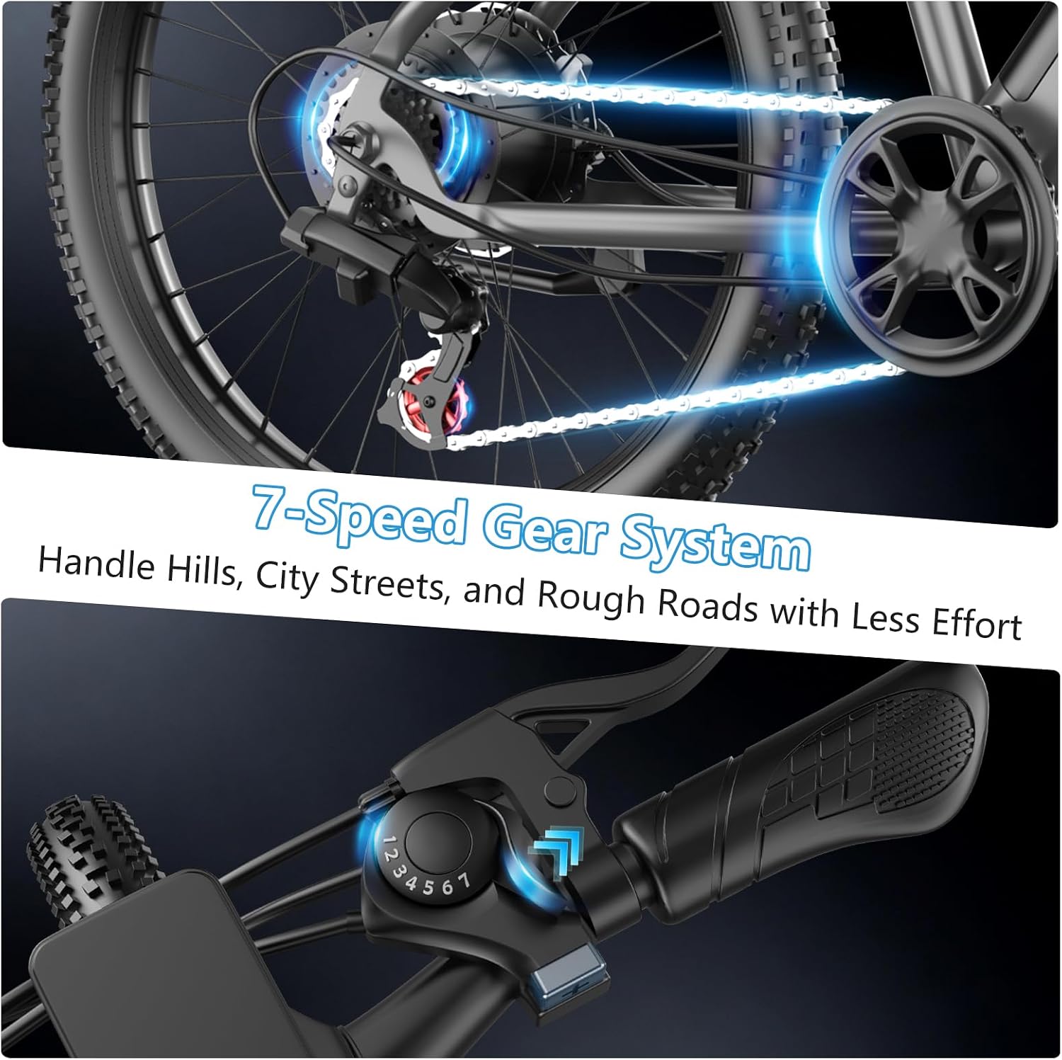 Electric Bike for Adults, 1500W Peak Ebike with 48V 12Ah Removable Battery, 26 inch Electric Bicycles for Commute, City Cruiser E-Bike for Adult, Step-Thru,7-Speed, Up to 25MPH 65 Miles