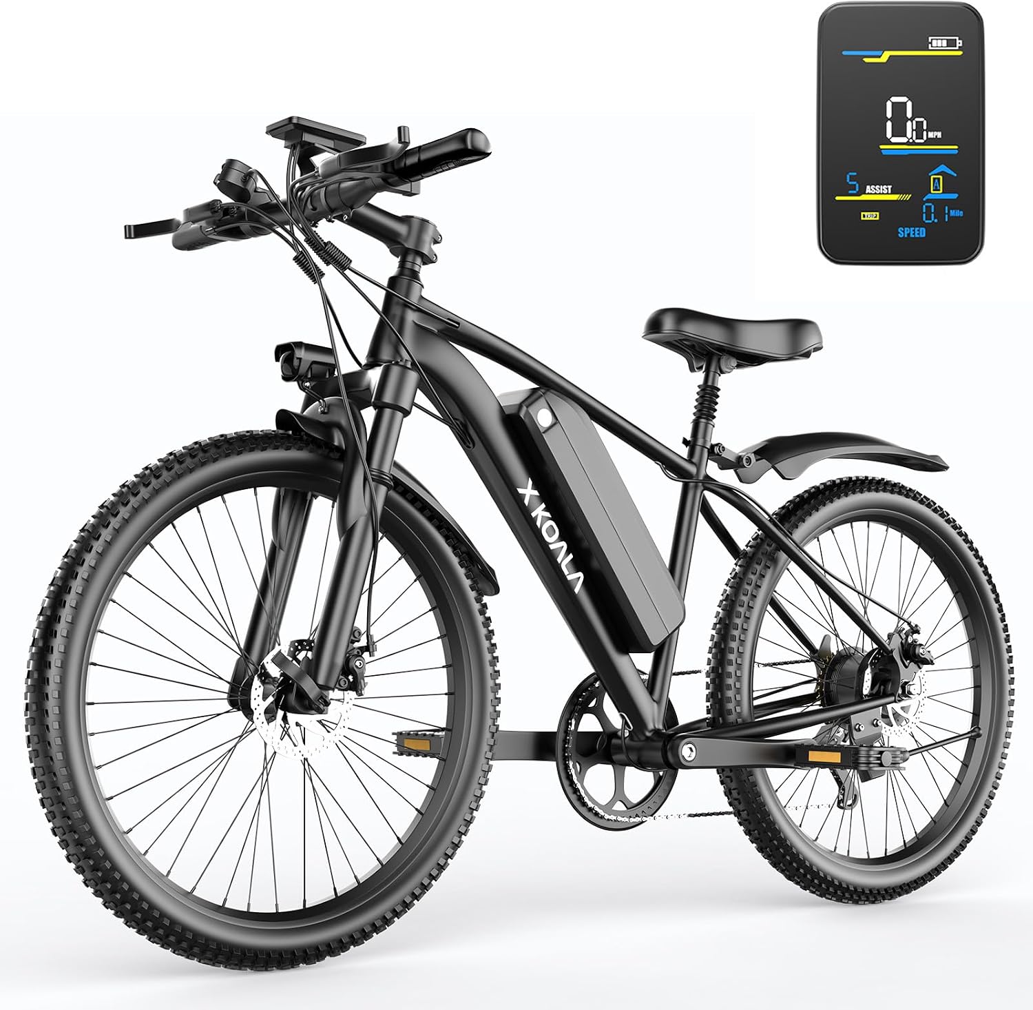 Electric Bike for Adults, 26'' 1000W Peak Ebike, Up to 50 Miles 25MPH Electric Mountain Bike with 48V Removable Battery, Adjustable Stem,Full Suspension, 7-Speed, UL 2849