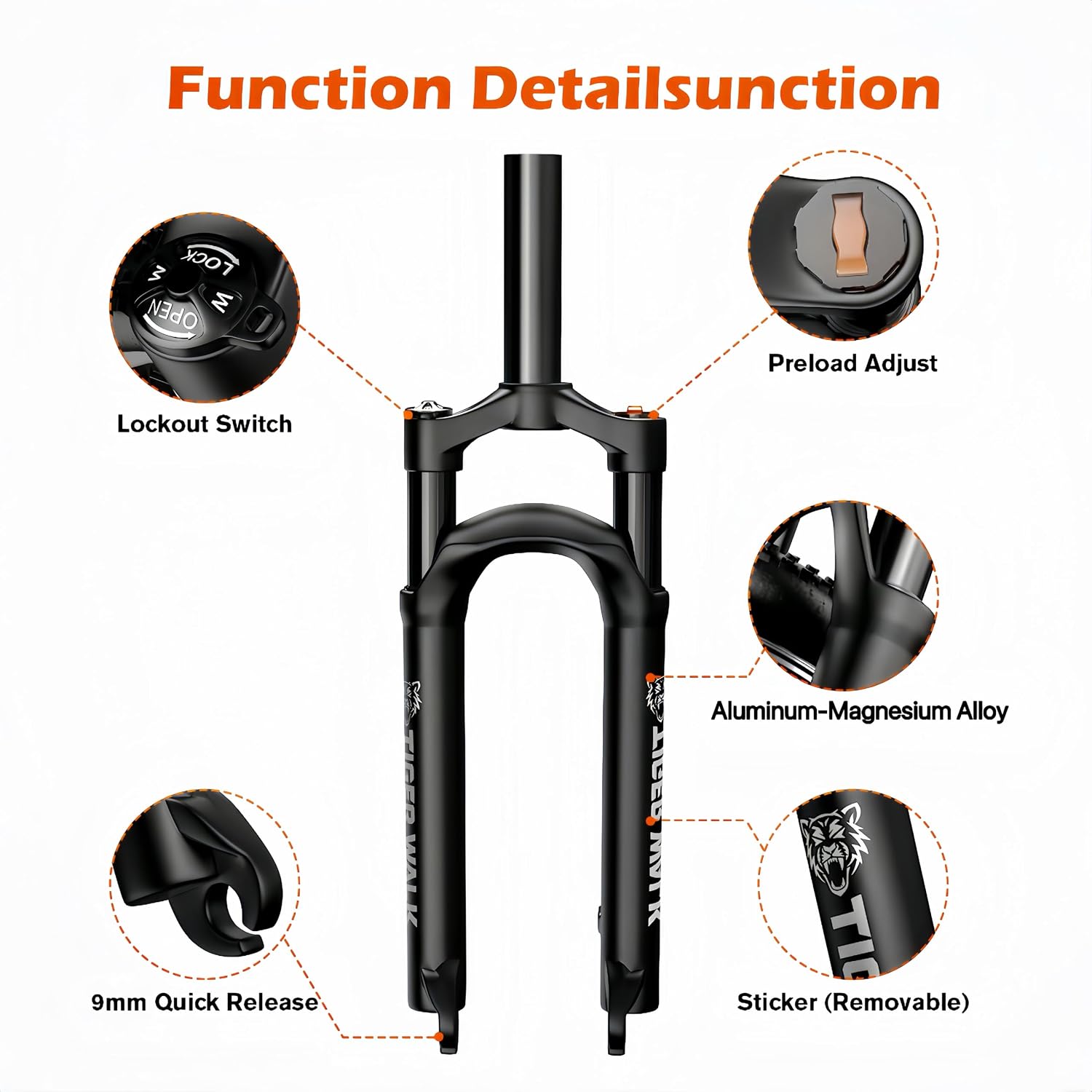 Electric Bike for Adults, 1000W Peak Mountain Ebike, Lockable Suspension Fork, 24.7 MPH, 45 Miles Range, 7 Speed, 48V 10.4Ah Removable Battery Ebike, 26" Electric Bicycle for Commuting