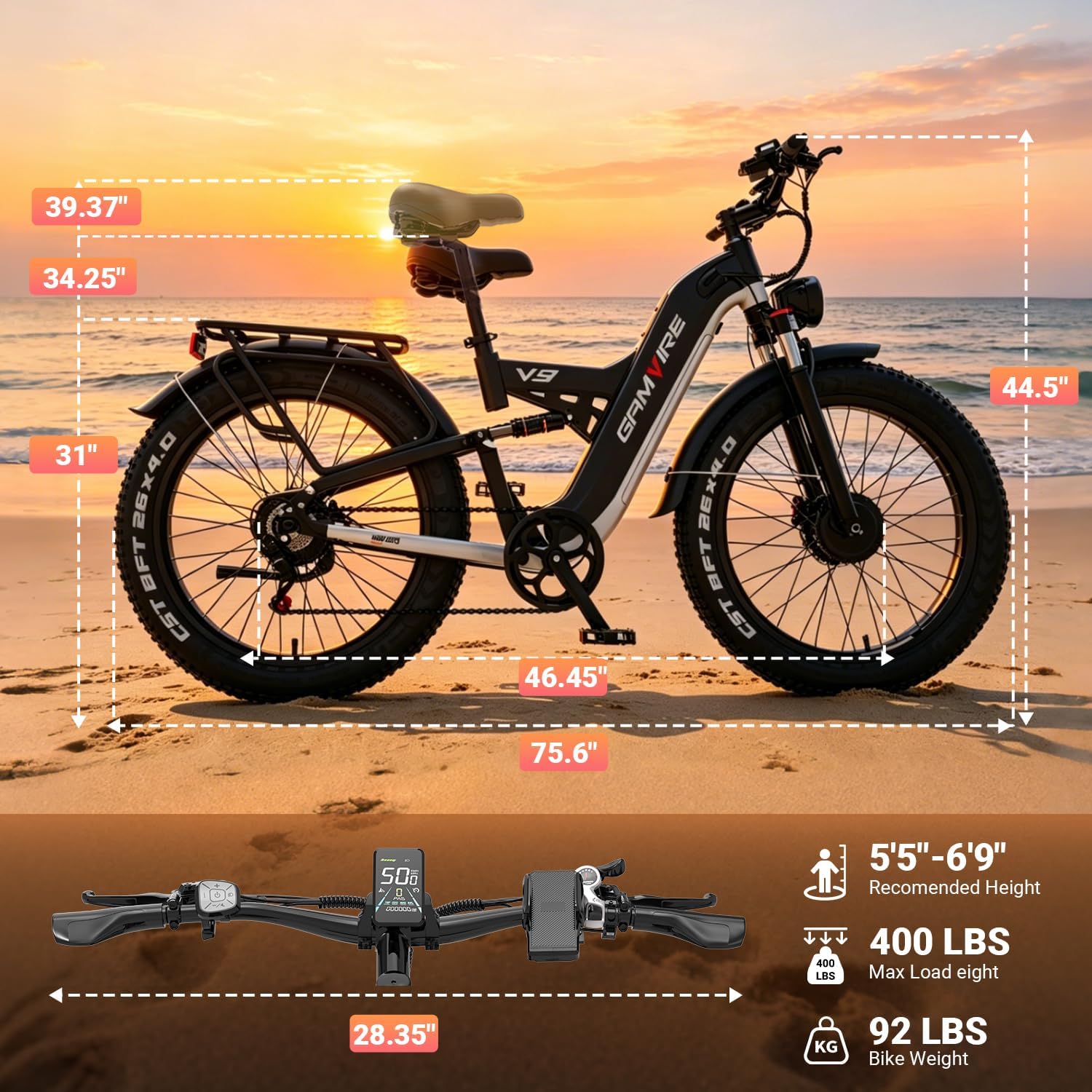 E·Bycco 2026 9000W Peak Dual Motor Electric Bike, 52V 30AH LG Cells, 26" Fat Tire E-Bike for Adults, 50-55MPH Max Speed, 100 Miles Long Range E-Bicycle, Full Suspension & Hydraulic Disc Brakes