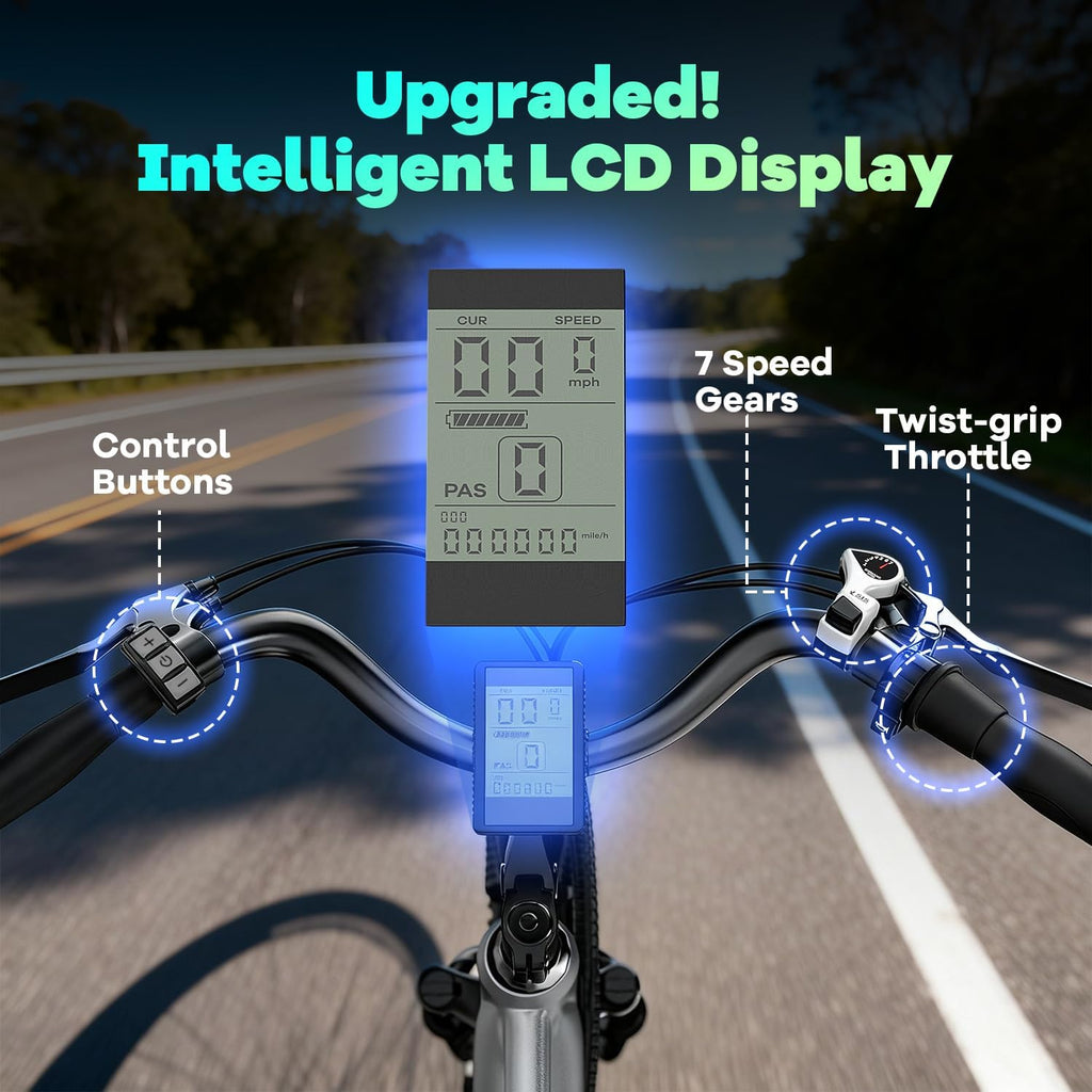 26" Electric Bike for Adults 1000W,Commuter Electric Bike with 48V Removable Battery 60 Miles,20MPH E-Bike for Adults,Adult Electric Bicycle with 7-Speed,Dual Disc Brakes