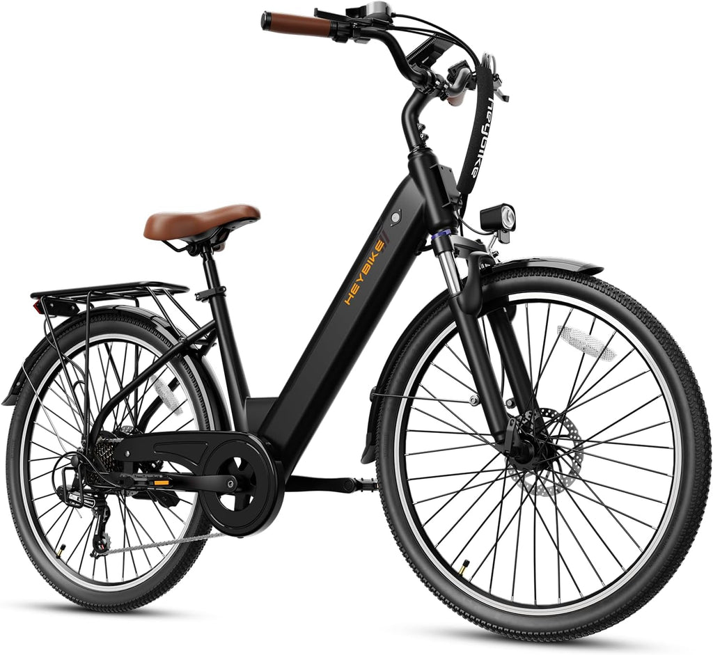 Heybike Cityscape 2.0 Electric Bike for Adults with 1000W Motor Peak,468Wh Removable Battery and up to 50Miles 24MPH,UL Certified 26" Electric Commuter Bike with 7-Speed and Front Suspension.