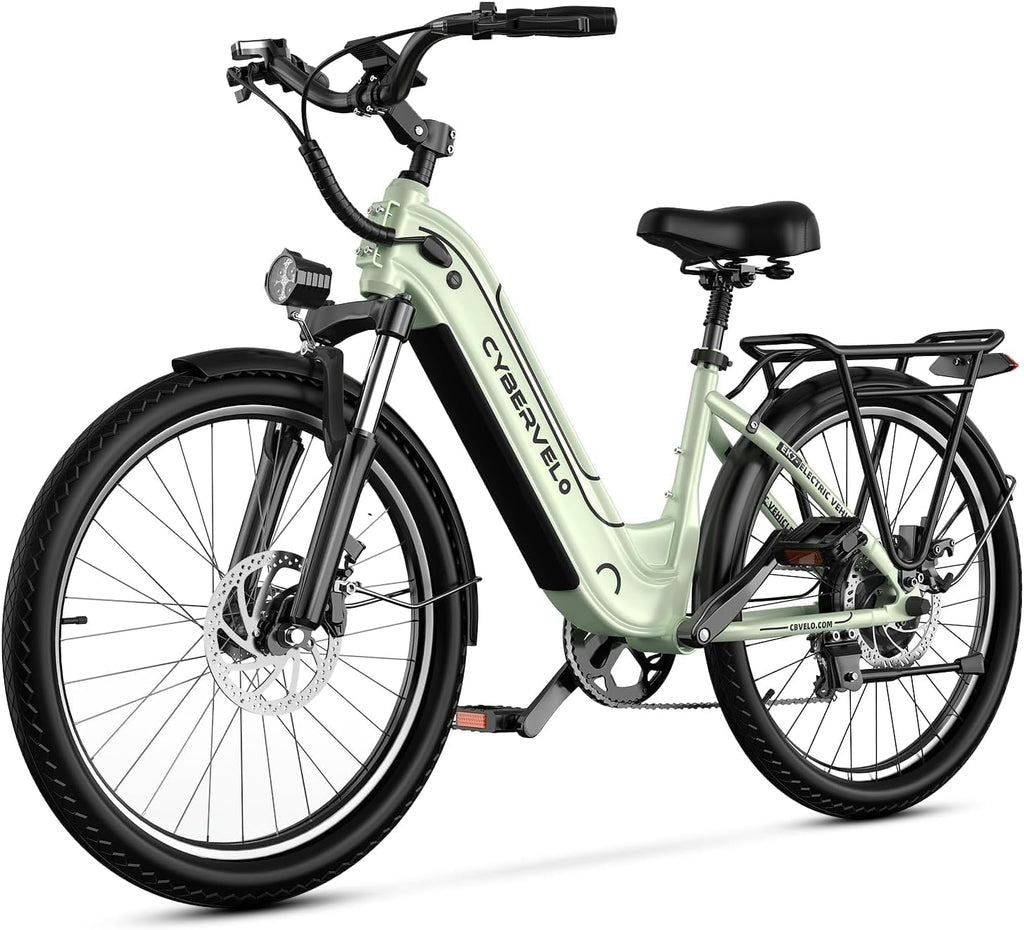 750 Peak Electric Bike for Adults,up 80 Miles Removable Battery Ebike, 26" Electric E Bike with 7-Speed,Adult Electric Bicycles for Commute Beach Snow White Womens All Terrain