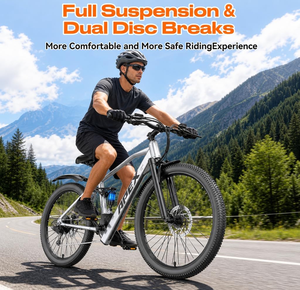 26" Electric Bike for Adults, 1500W Peak Motor,28MPH 65 Miles Commuter E-Bike, UL 2849 Certified,7-Speed Electric Mountain Bike for City, Park and Riding