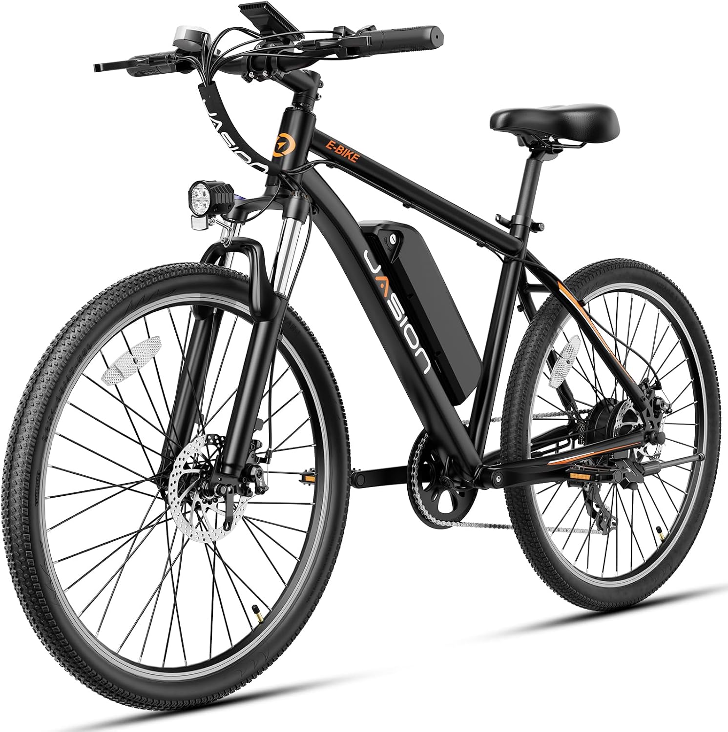 Jasion EB5 Electric Bike for Adults 26" tire with 1000W Peak Motor,Removable Battery Commuting Electric Mountain Bike,Up to 40Miles,7-Speed and Front Fork Suspension Ebike