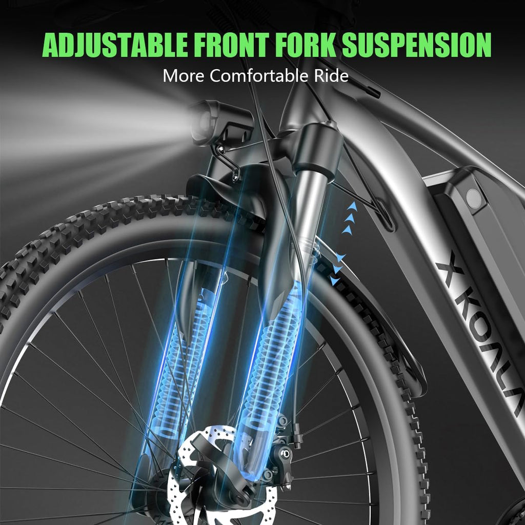 26'' Electric Bike for Adults 1500W Peak Motor 55 Miles Long Range 25MPH Commuter E-Bike with 7 Speed Gears Waterproof Pedal Assist UL2849 Electric Mountain Bicycle for Men