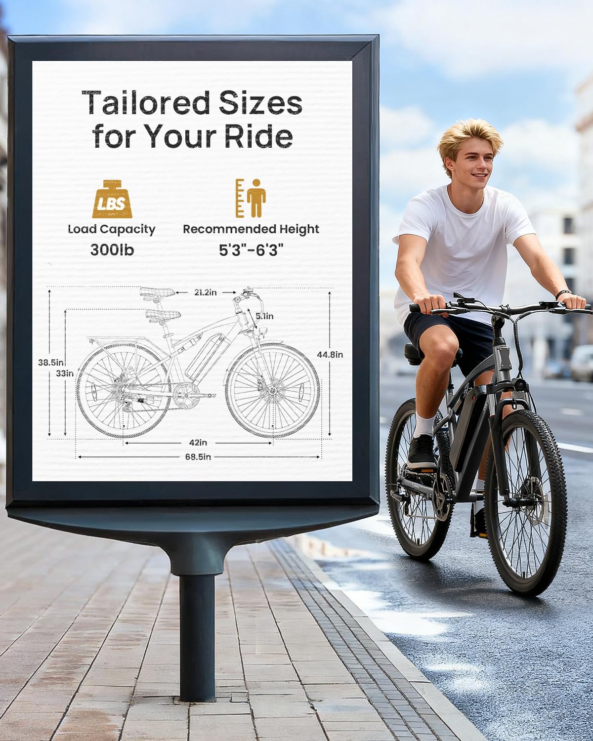 QRONGE Electric Bike for Adults, Full Suspension Ebike, 350W Peak Motor 540Wh Battery, 20MPH(PAS Mode) Mountain Electric Bicycles, 7 Speed, 26'' Tire, Up to 70 Miles, Zephyr