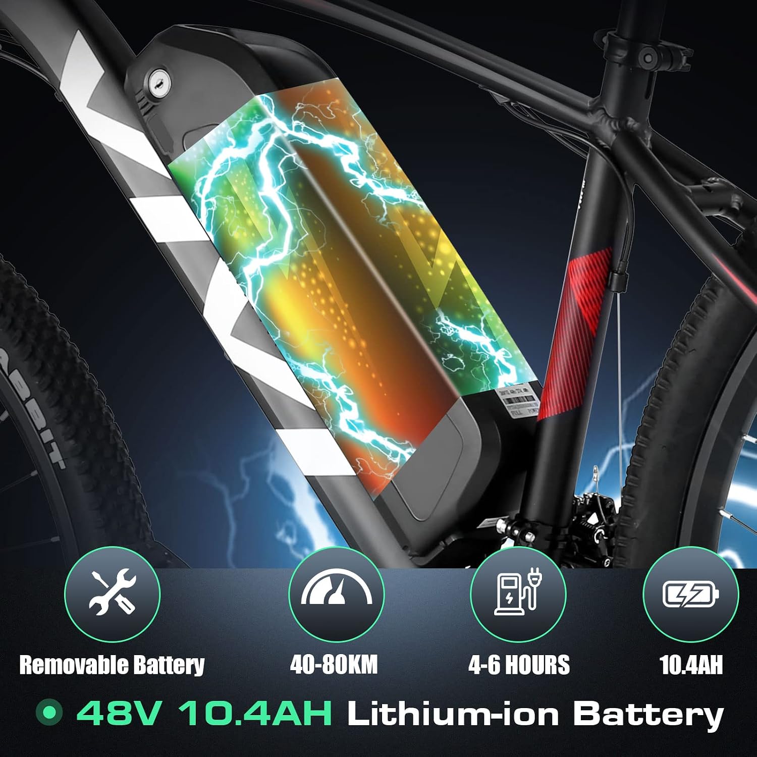 Vivi Electric Bike for Adults, 27.5" Big Tire Shock Absorption E Bicycle | Peak 1000W Mountain Bicycle with 48V 10.4AH Removeable Battery, 50 Miles, Disc Brake, Mountain Adult Bike, Certified UL 2849