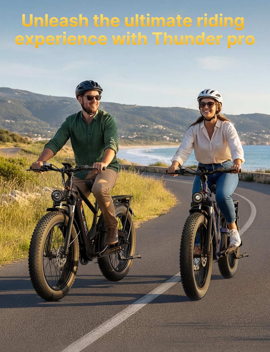 Jasion Thunder PRO/ST Electric Bike,2000W Peak Ebikes for Adults,26''Fat Tire Best Ebike for Men,90 Miles with 1040Wh Battery,35 MPH Max Speed Bicycles,500 lbs Capacity,Certified By UL2849
