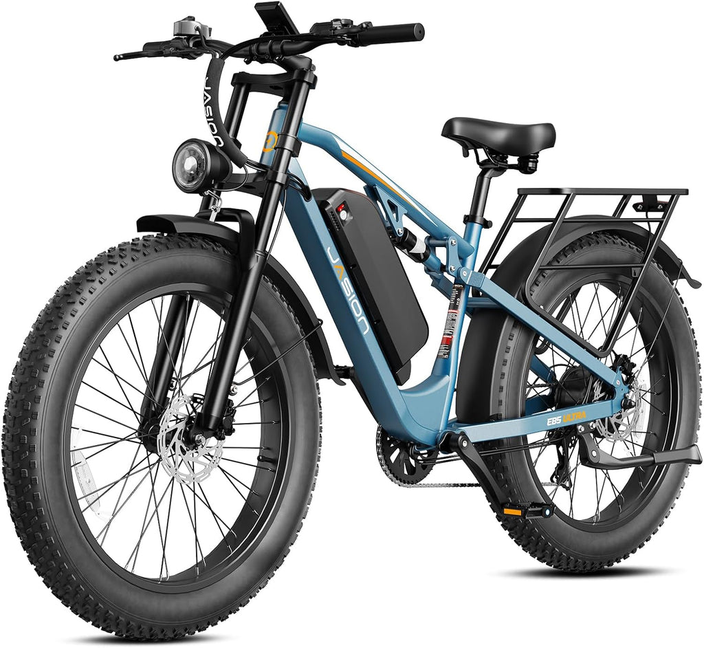 Jasion EB5 Ultra Electric Bike for Adults, Peak 2500W Ebike with 52V 20Ah (1040Wh) Battery, Dual Suspension & Hydraulic Brakes, 26"x4" Fat Tire Off-Road Electric Bicycle