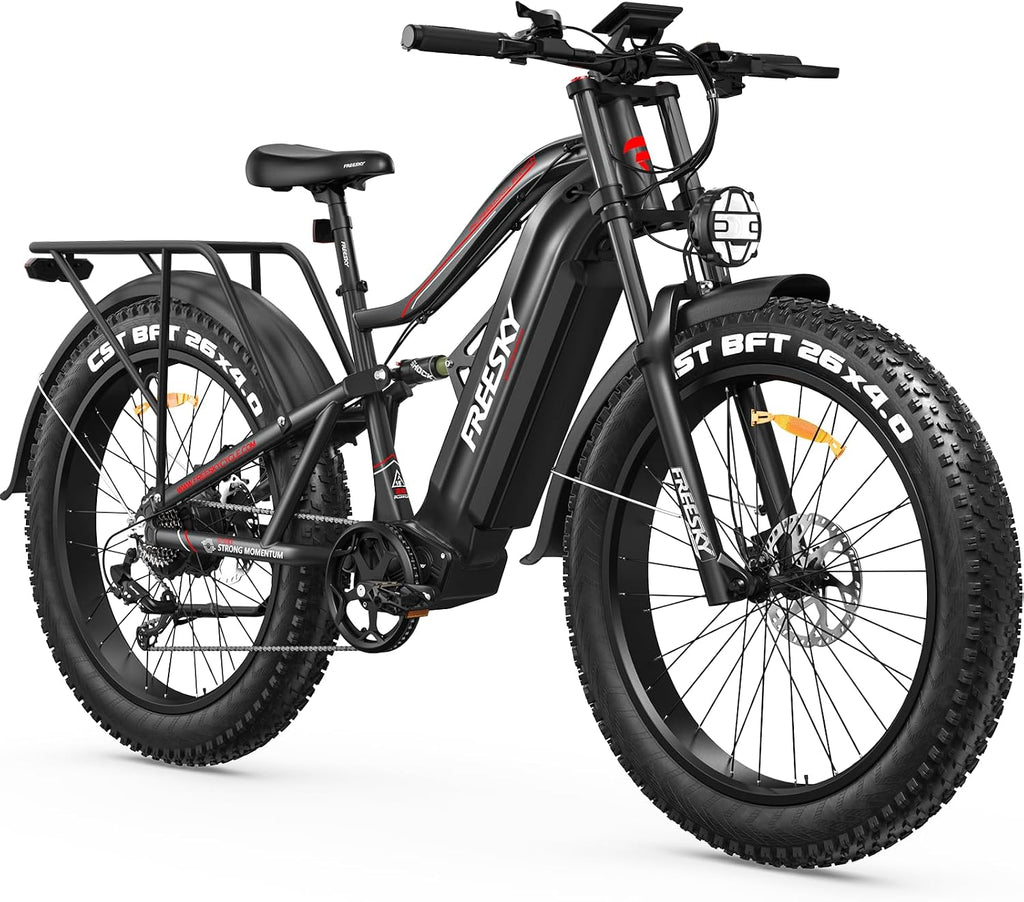 FREESKY 3500W BAFANG Motor Electric Bike for Adults, 48V 35Ah LG Cells Battery Ebike 140 Miles, 38+MPH, 26" Fat Tire Dirt All-Terrain Mountain E Bike, Full Suspension, UL 2849 Certified by TÜV