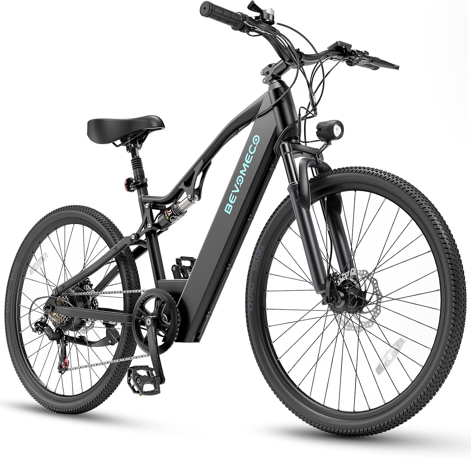 Electric Bike for Adults 500W Motor Ebike 26" Electric Mountain Bike with 6-Speed and Dual Disc Brakes 20MPH Commuter Electric Bikes All Terrain with Full Suspension System(12Ah Black)