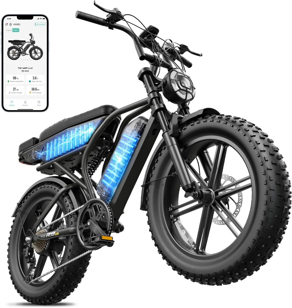 TST Electric Bike for Adults, 48V 15Ah Battery for Urban Cycling, 60 Miles | 1500W Peak Motor, Dual Suspension ,7-speed Gears, 3 Working Modes, Suitable for Commuters and Beginner Cyclists,DIY