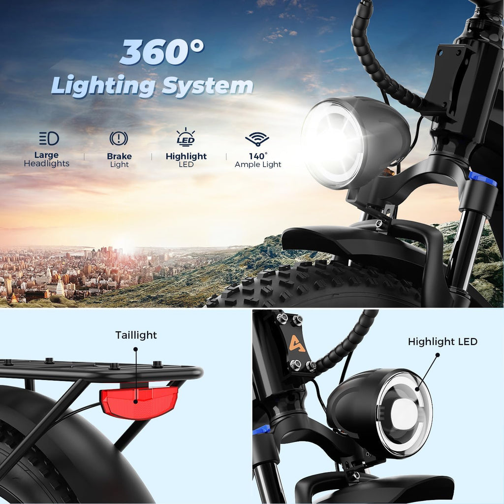 Aipas M1 Pro & M2 Pro Electric Bike Combo, 1800W Peak Motor Fat Tire EBikes for Adults, Electric Mountain Bike with 48V 17.5Ah Battery, 26" x 4.0" All-Terrain Tires, 7 Speed, 85 Miles Long Range