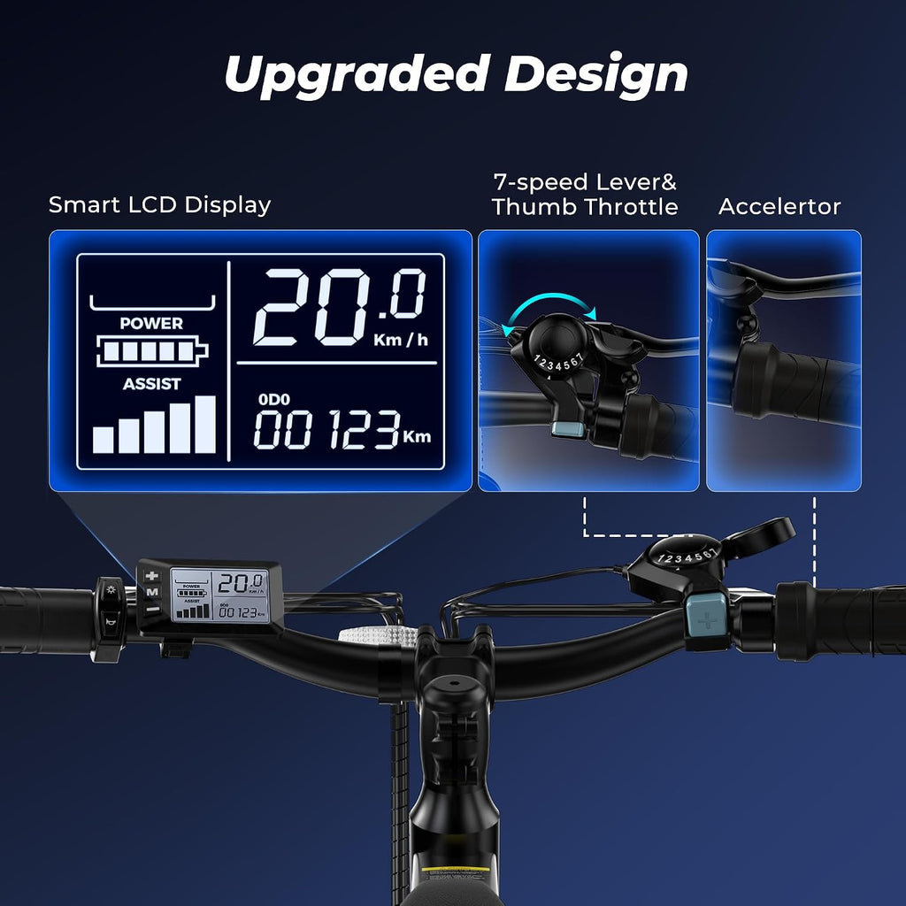 Electric Bike - Electric Bike for Adults, 1500W / 1000W / 750W Peak Motor, Up to 80/75/55Miles, 20MPH EBike, 26'' Tires Lightweight E Bike for Commuting Mountain Road Sand