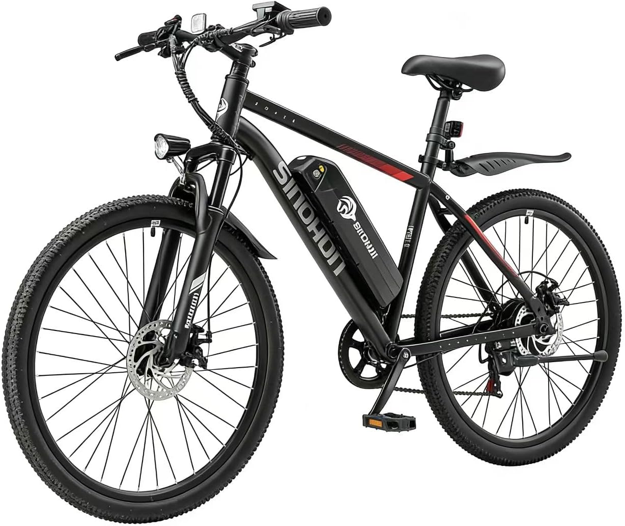HLOIE SINOHON 26" Electric Bike for Adults, 1000W Peak Motor Mountain Ebike, 22MPH Max Speed, Up to 40 Miles PAS Range, Electric Commuter Bicycle with 374.4Wh Removable Battery, UL 2849 Certified