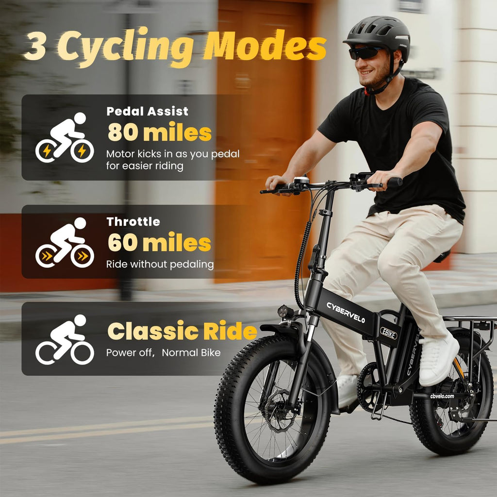 1000 Peak Electric Bike for Adults,up 80 Miles Removable Battery Ebike, 20" Electric E Bike with 7-Speed,Adult Electric Bicycles for Commute Beach Snow All Terrain