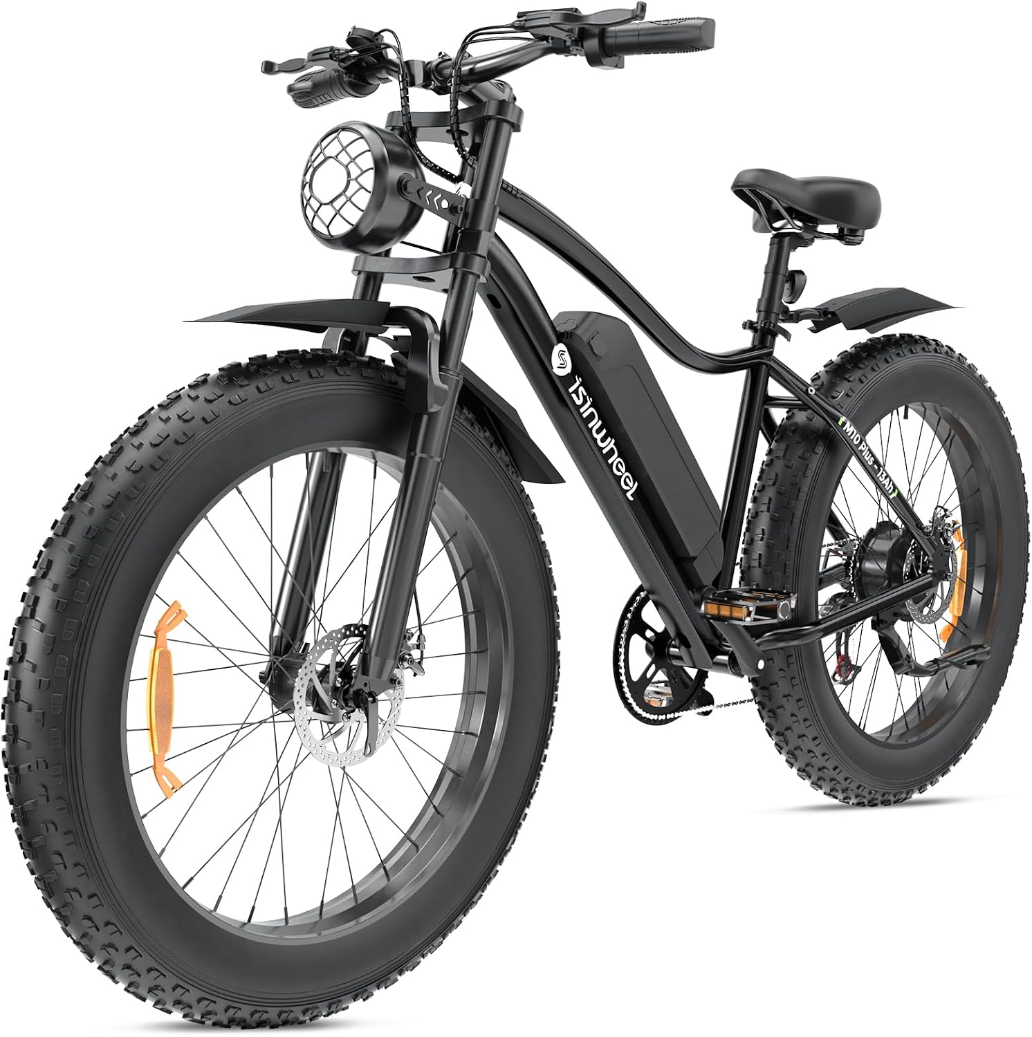 isinwheel M10 Plus Electric Mountain Bike for Adults, 26" x 4.0 Fat Tire Ebike with 48V 13Ah Removable Battery, 1000W Peak Motor Electric Bicycle, 70 Miles Range & 20 MPH +, 7-Speed for Snow
