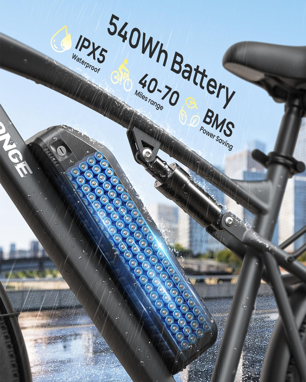 QRONGE Electric Bike for Adults, Full Suspension Ebike, 350W Peak Motor 540Wh Battery, 20MPH(PAS Mode) Mountain Electric Bicycles, 7 Speed, 26'' Tire, Up to 70 Miles, Zephyr