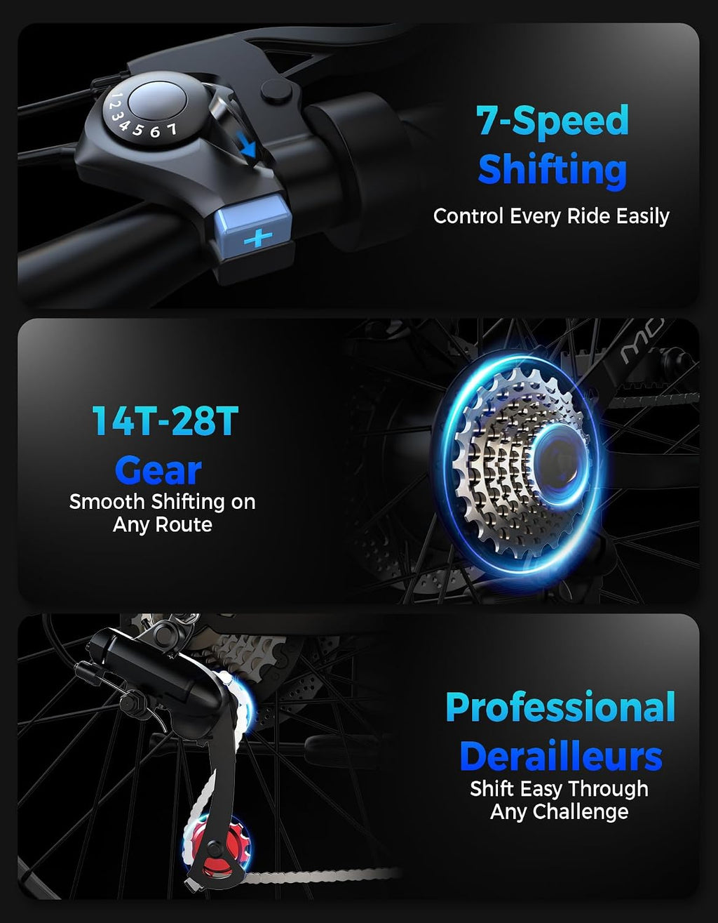 Misodo Electric Bike for Adults, 1500W Peak Motor, 65 Miles Range, 26" Mountain Ebike with 25 MPH, 48V 10.4Ah Removable Battery Ebike 7 Speed, Electric Bicycle for Commute