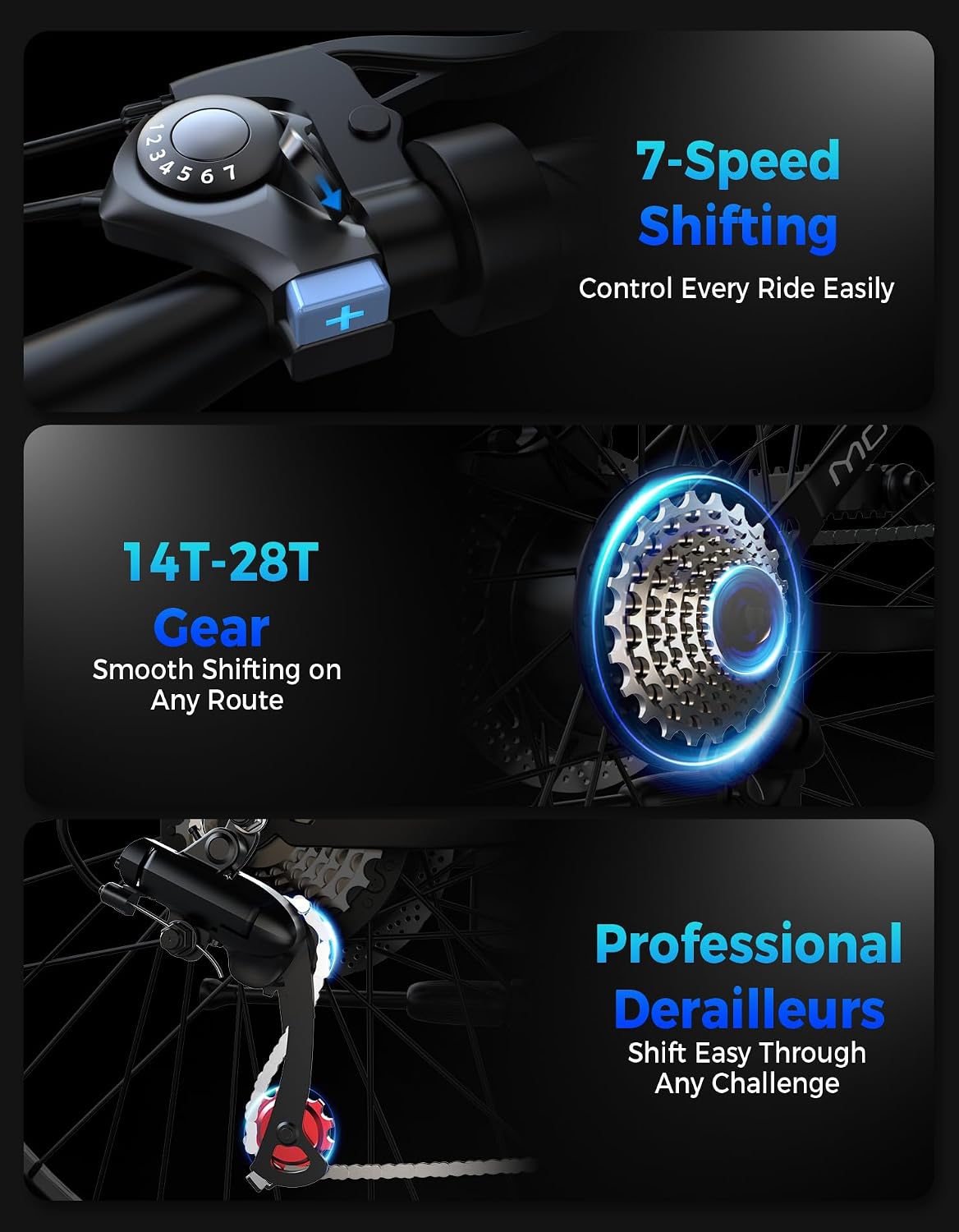 Misodo Electric Bike for Adults, 1500W Peak Motor, 65 Miles Range, 26" Mountain Ebike with 25 MPH, 48V 10.4Ah Removable Battery Ebike 7 Speed, Electric Bicycle for Commute