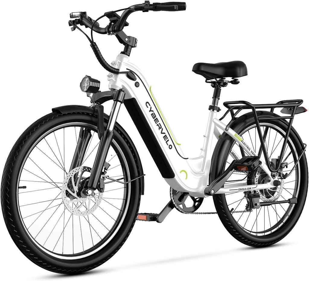 Cybervelo 750W Peak Electric Bike for Adults,up 80 Miles Removable Battery Ebike, 26" Electric E Bike with 7-Speed,Adult Electric Bicycles for Commute Beach Snow Womens/Man All Terrain