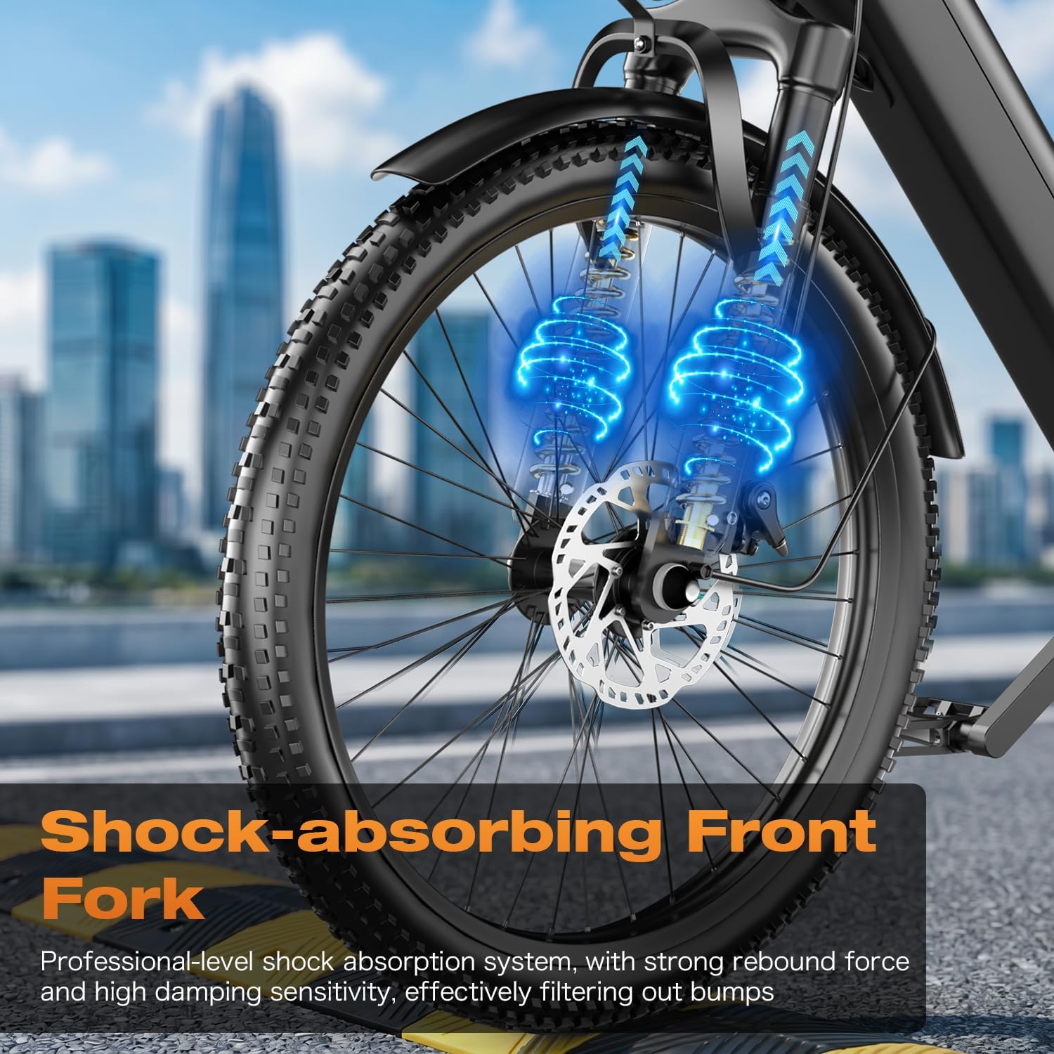 ASKGO Electric Bike for Adults with 1500W Peak Motor, 25MPH 65Miles Electric Mountain Bike with 48V 10AH Removable Battery, 26" Commuting Ebike with 7 Speeds Front Suspension