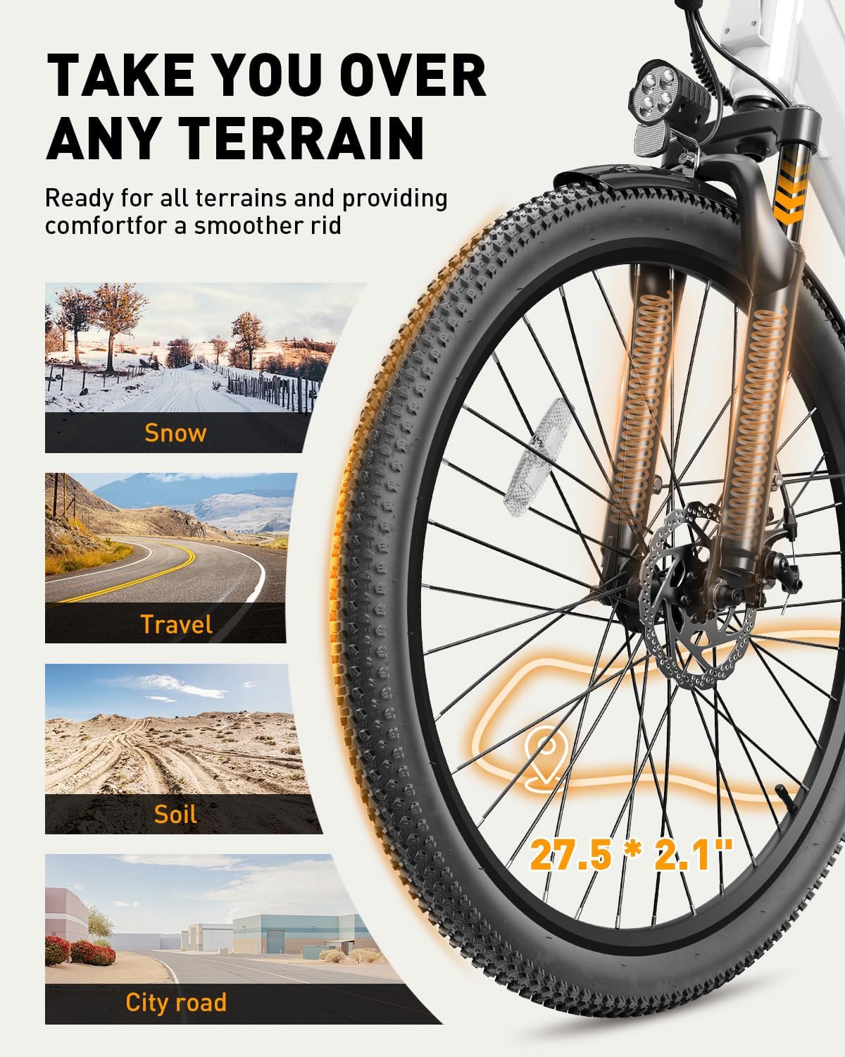 ACTBEST Electric Bike for Adults, Cores 27.5" Electric Commuter Bike Up to 28MPH 70 Miles, with Peak 1200W Motor, 48V 576Wh Removable Battery, 7-Speed City Cruiser Mountain E Bike for Commuting