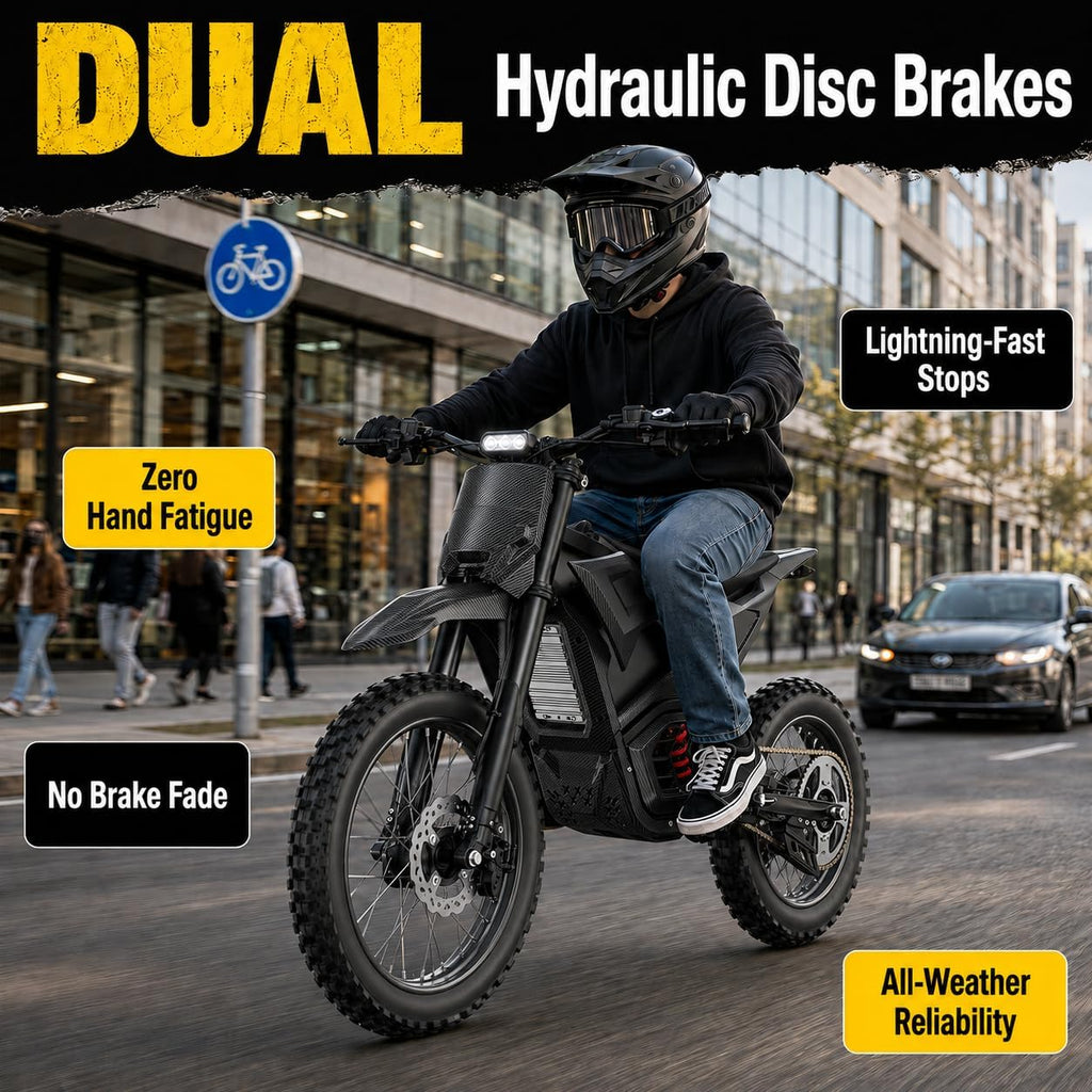 Q1 Electric Dirt Bike for Adults & Teens, 6000W Peak Mid-Drive Motor, 60 MPH Electric Motorcycle, 60V 30Ah Removable Battery, 60-Mile Range, Hydraulic Brakes & Full Suspension