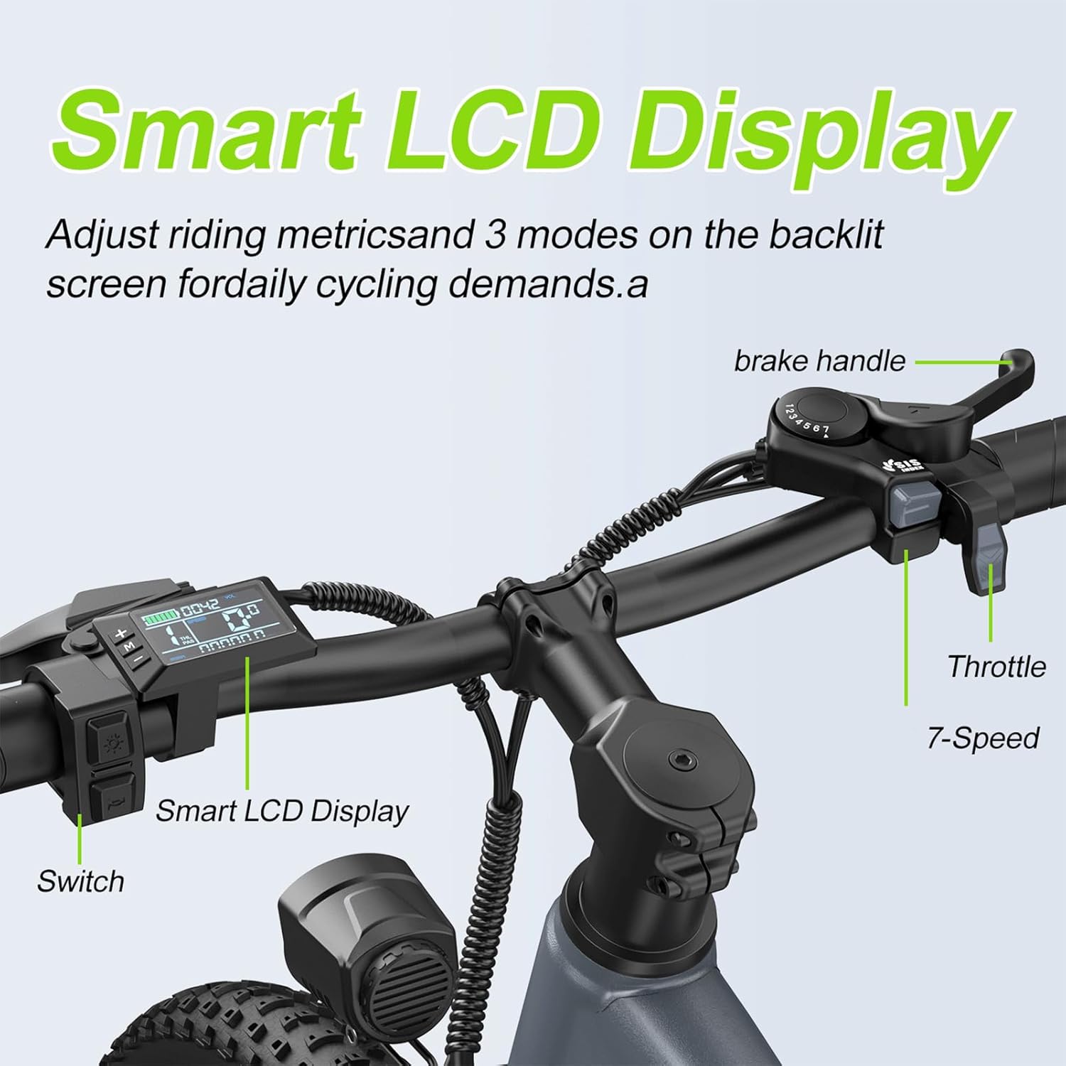 Electric Bike for Adults, 24" Electric Bicycle with 1000W Peak Motor | 2026 Upgrade Full Suspension Mountain Ebike 48V 504Wh Battery 20MPH Commuting e Bike, 7-Speed ebikes for Adults