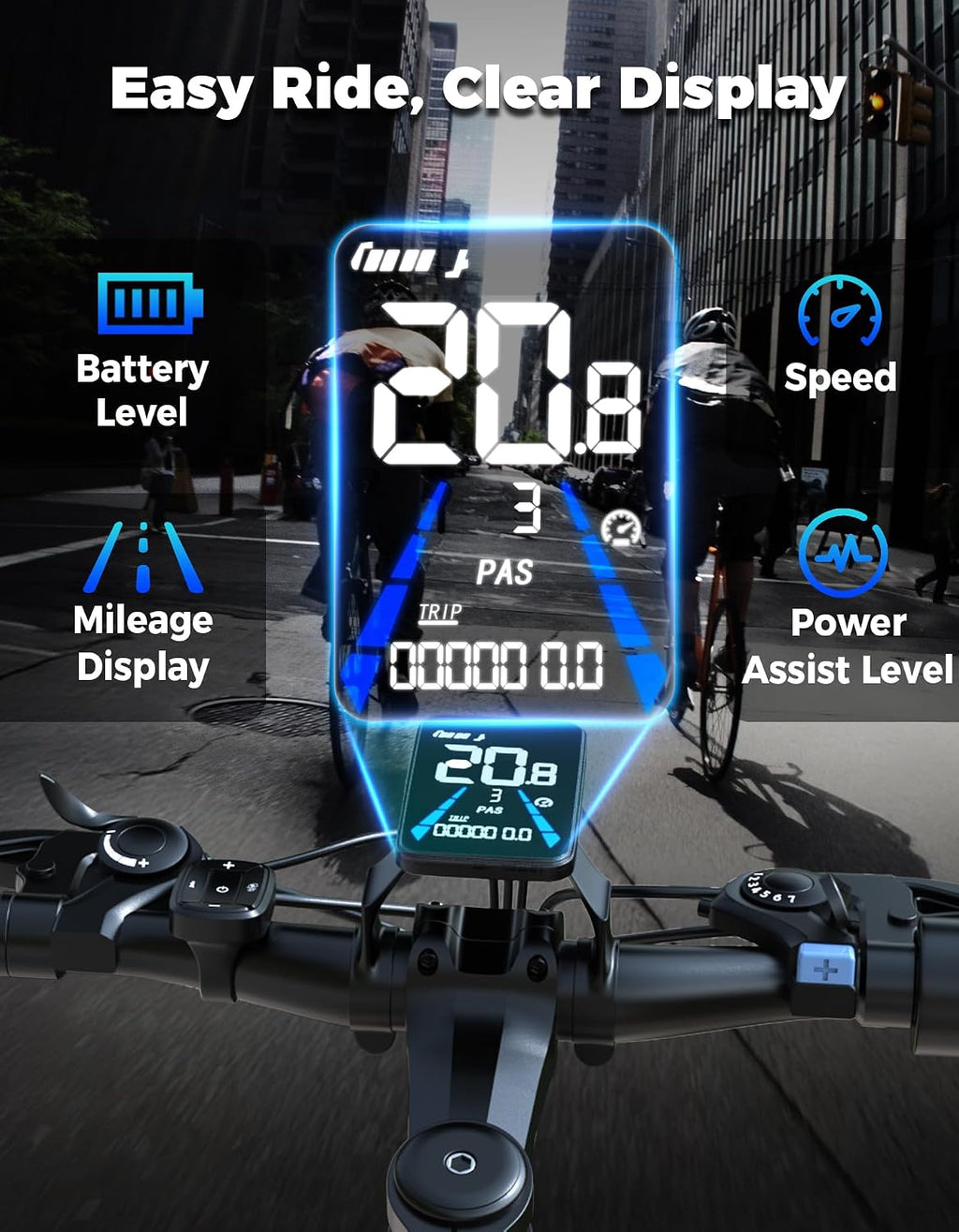 Misodo Electric Bike for Adults, 1500W Peak Mountain Ebike with 28 MPH, 65 Miles Range, 48V 10Ah Removable Battery 26" Ebike for Commute